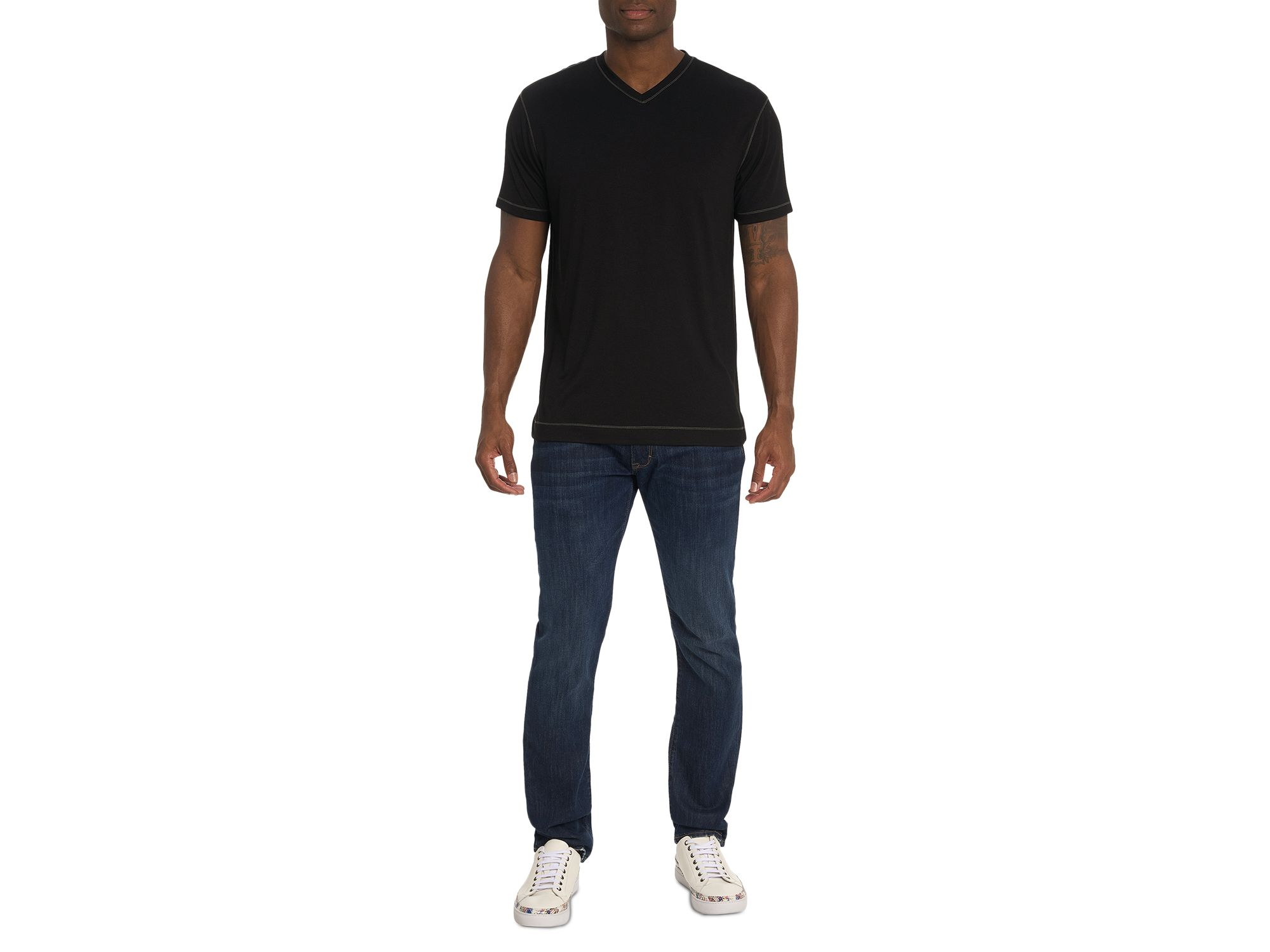 Eastwood Top Stitched V Neck Tee — Image 3