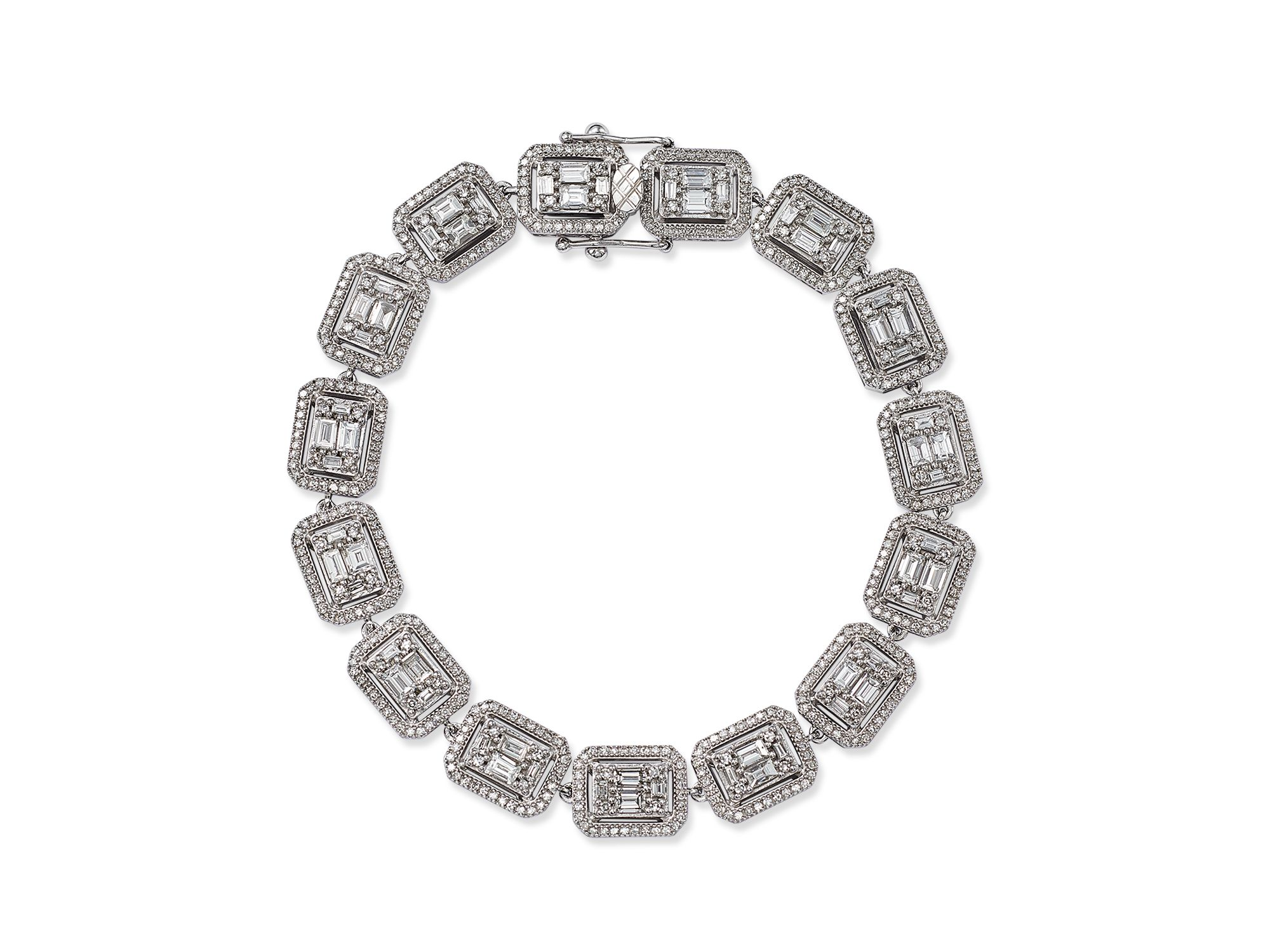 Diamond Mosaic Statement Bracelet in 14K White Gold, 4.0 tcw — Image 7