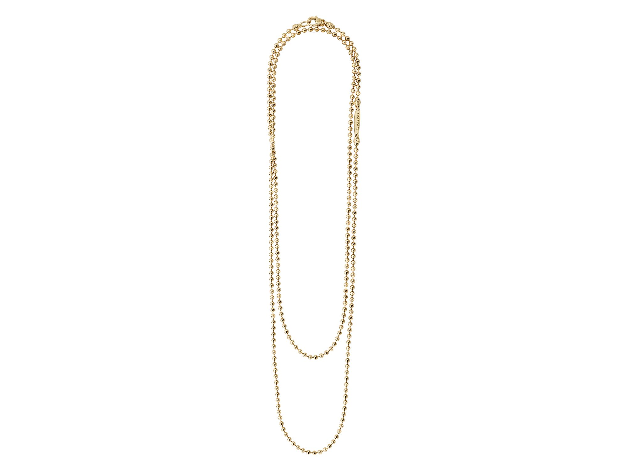 Caviar Gold Collection 18K Gold Ball Chain Necklace, 34" — Image 5