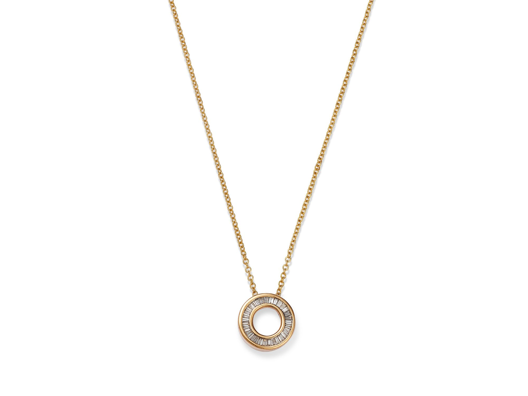 Diamond Gold Circle Pendant Necklace in 14K Yellow, 0.20 tcw - Exclusive — Image 4