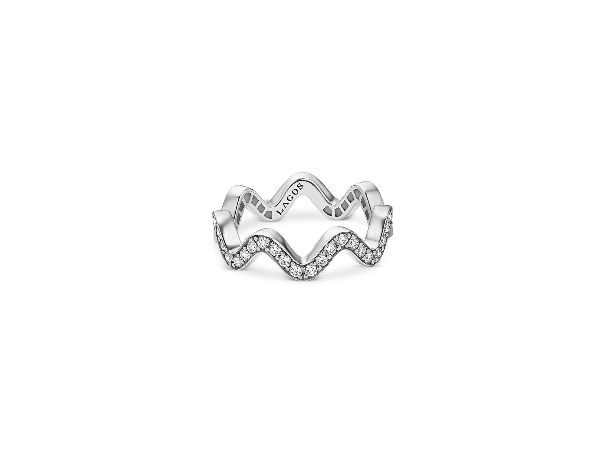 Sterling Caviar Spark Diamond Wavy Eternity Band — Image 4