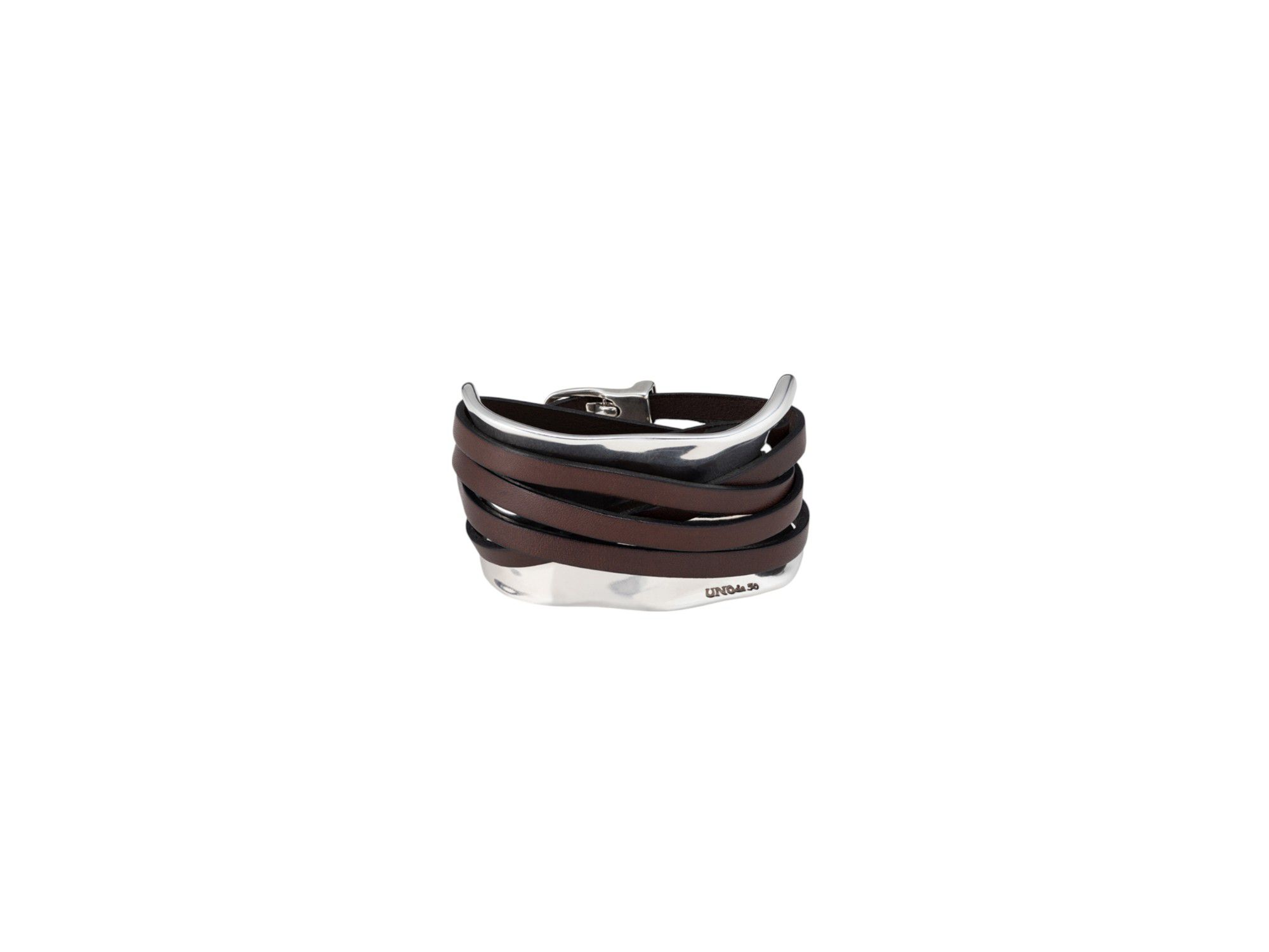 Sterling-Plated Bracelet with Leather Straps — Image 3