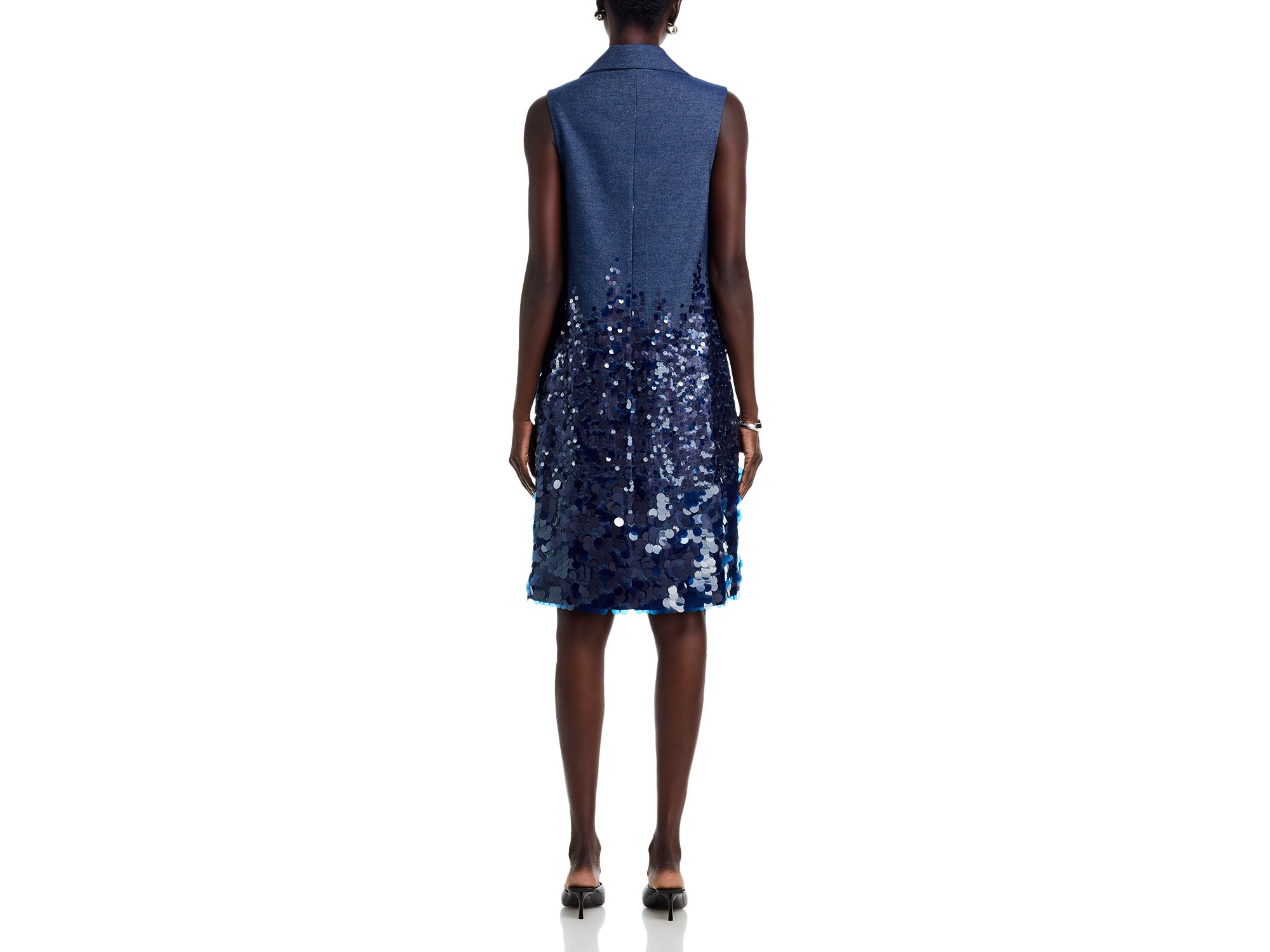 Denim Paillette Dress — Image 3