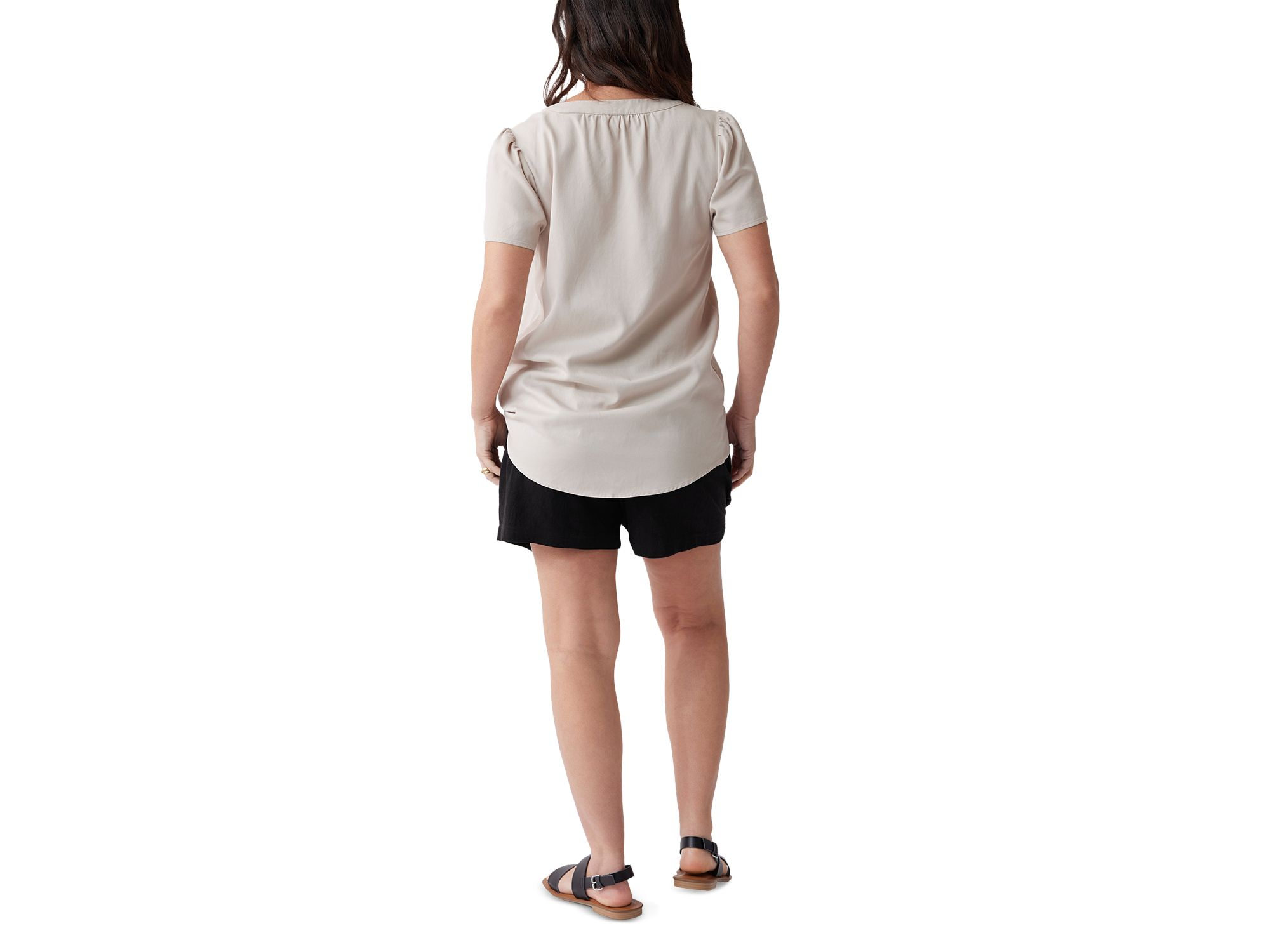 Maternity Short Sleeve Woven Top — Image 3