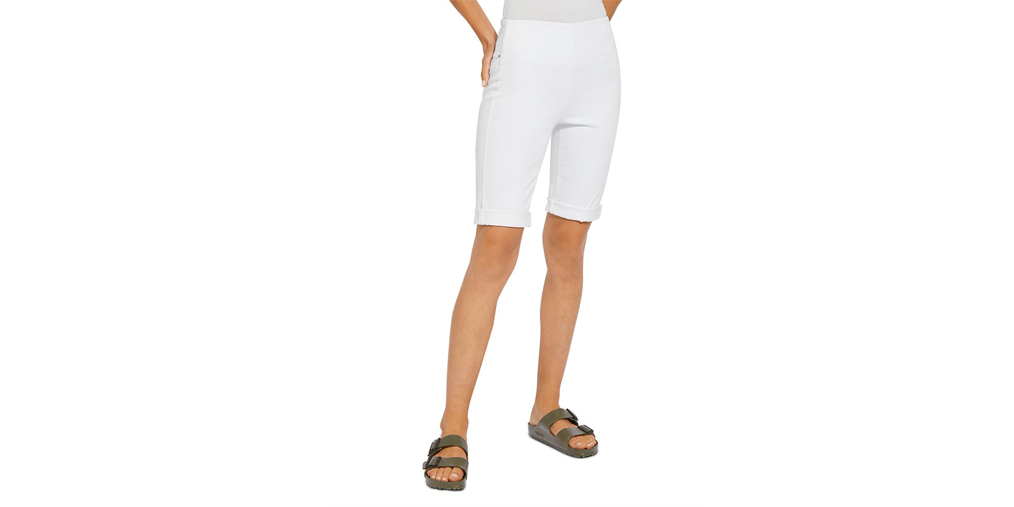 Cuffed Denim Shorts — Image 7