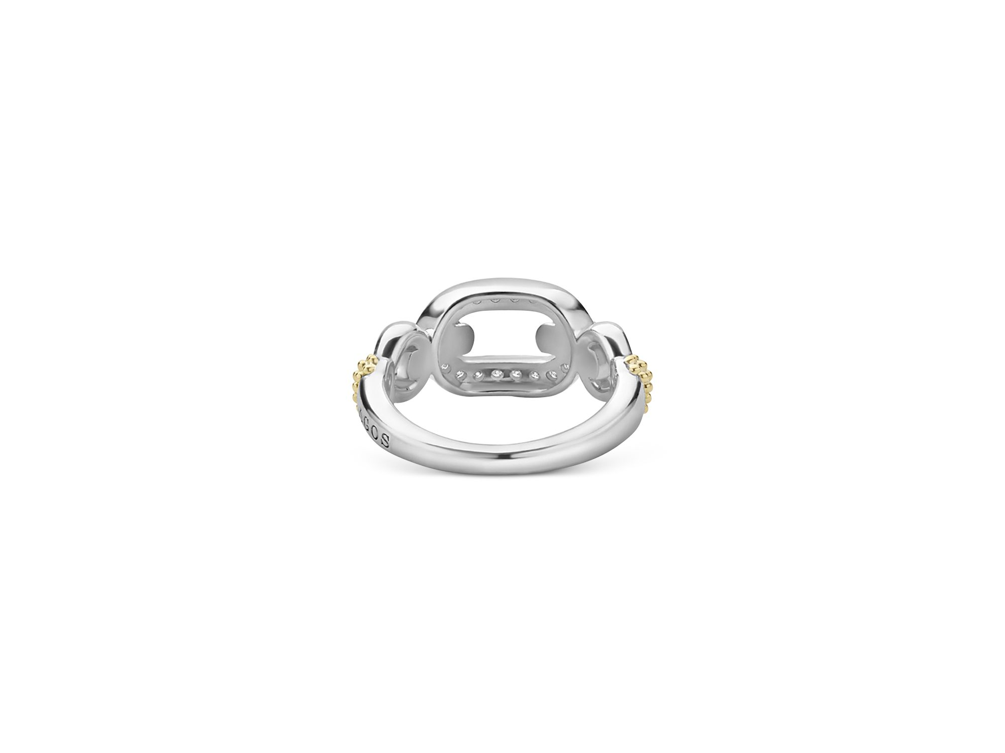 18K Yellow Gold & Sterling Caviar Lux Diamond Clip Ring - Exclusive — Image 4