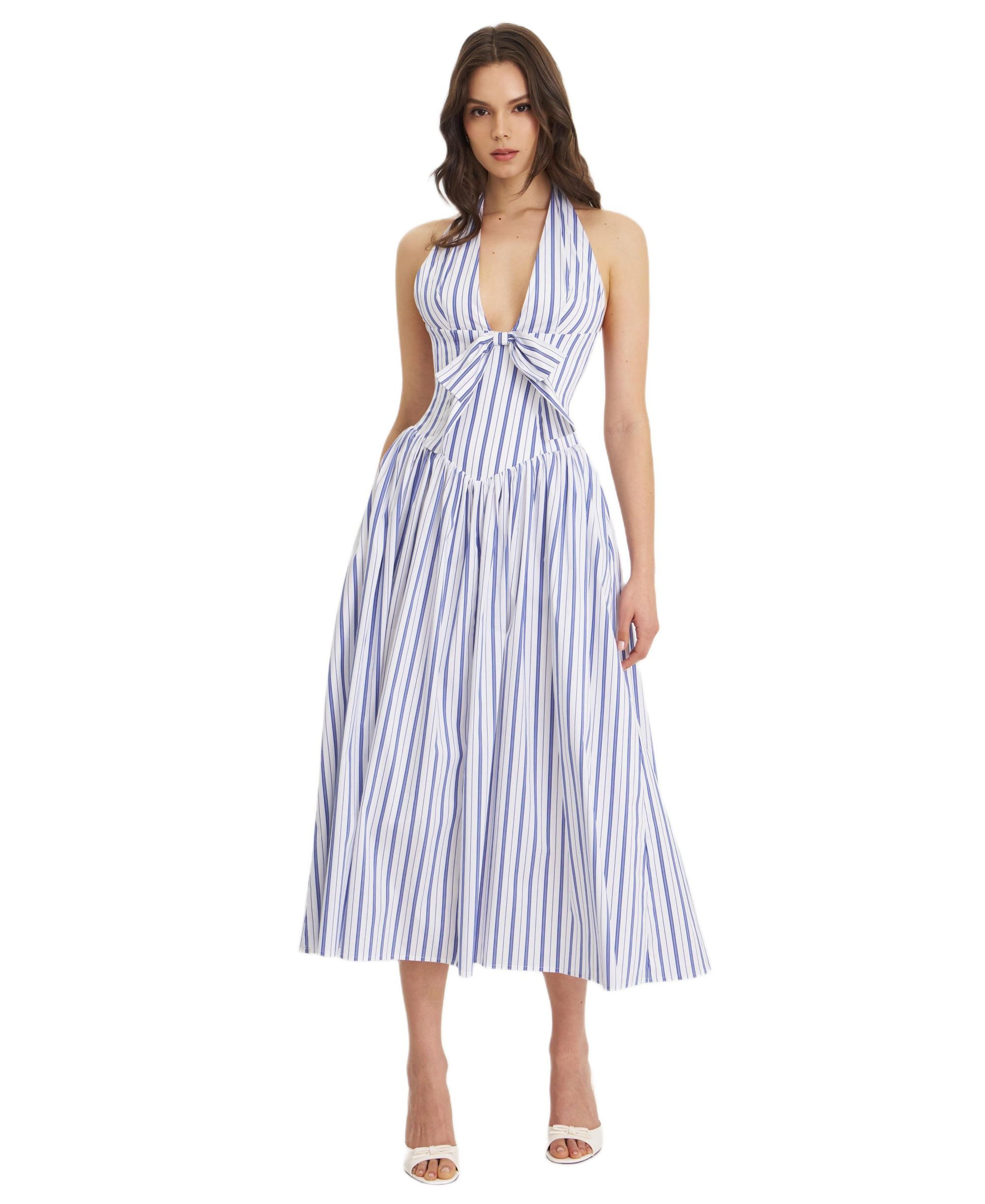 Mackenna Stripe Halter Smock Back Maxi Dress — Image 5