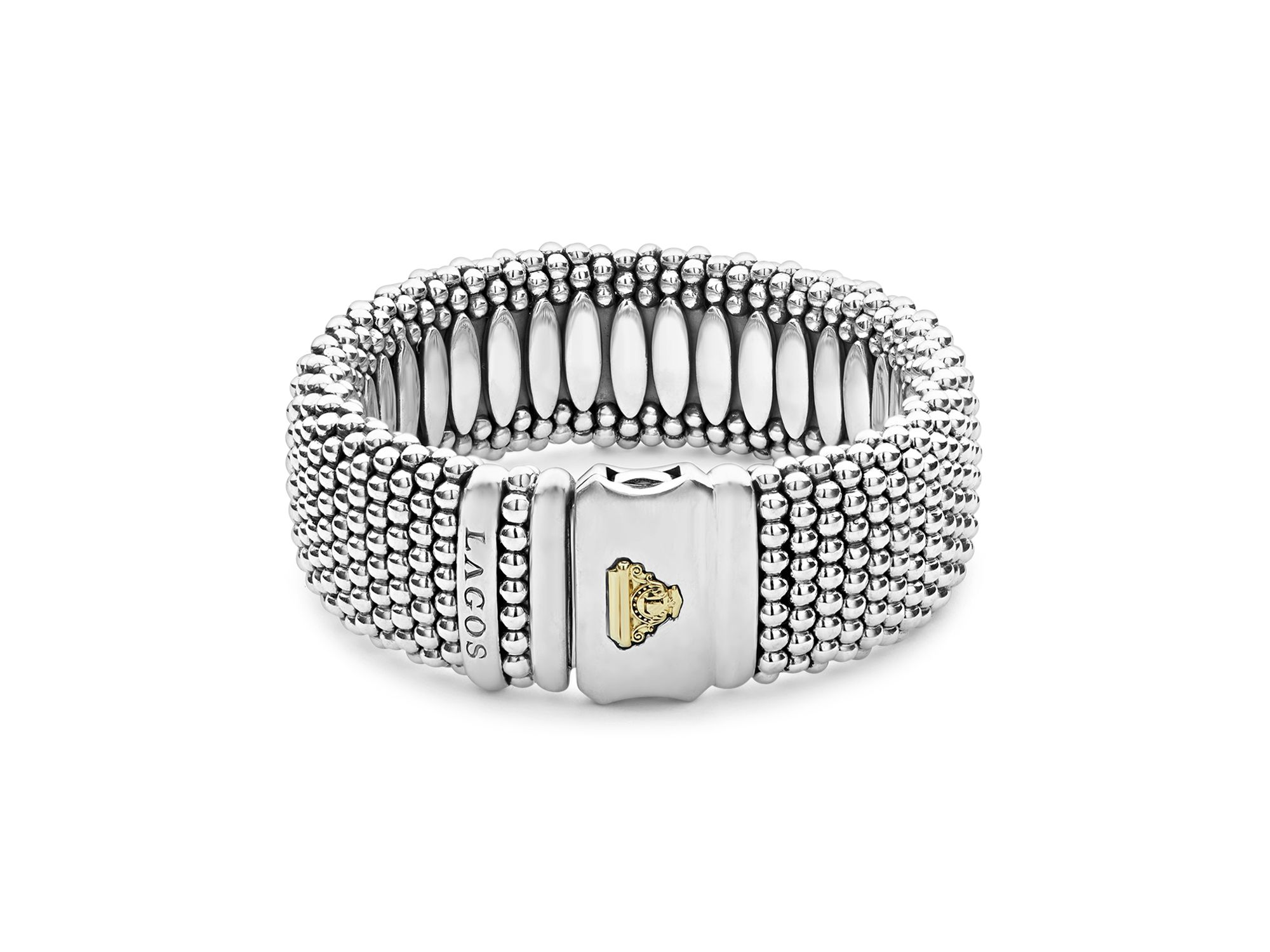 Sterling Caviar Wide Bracelet — Image 4