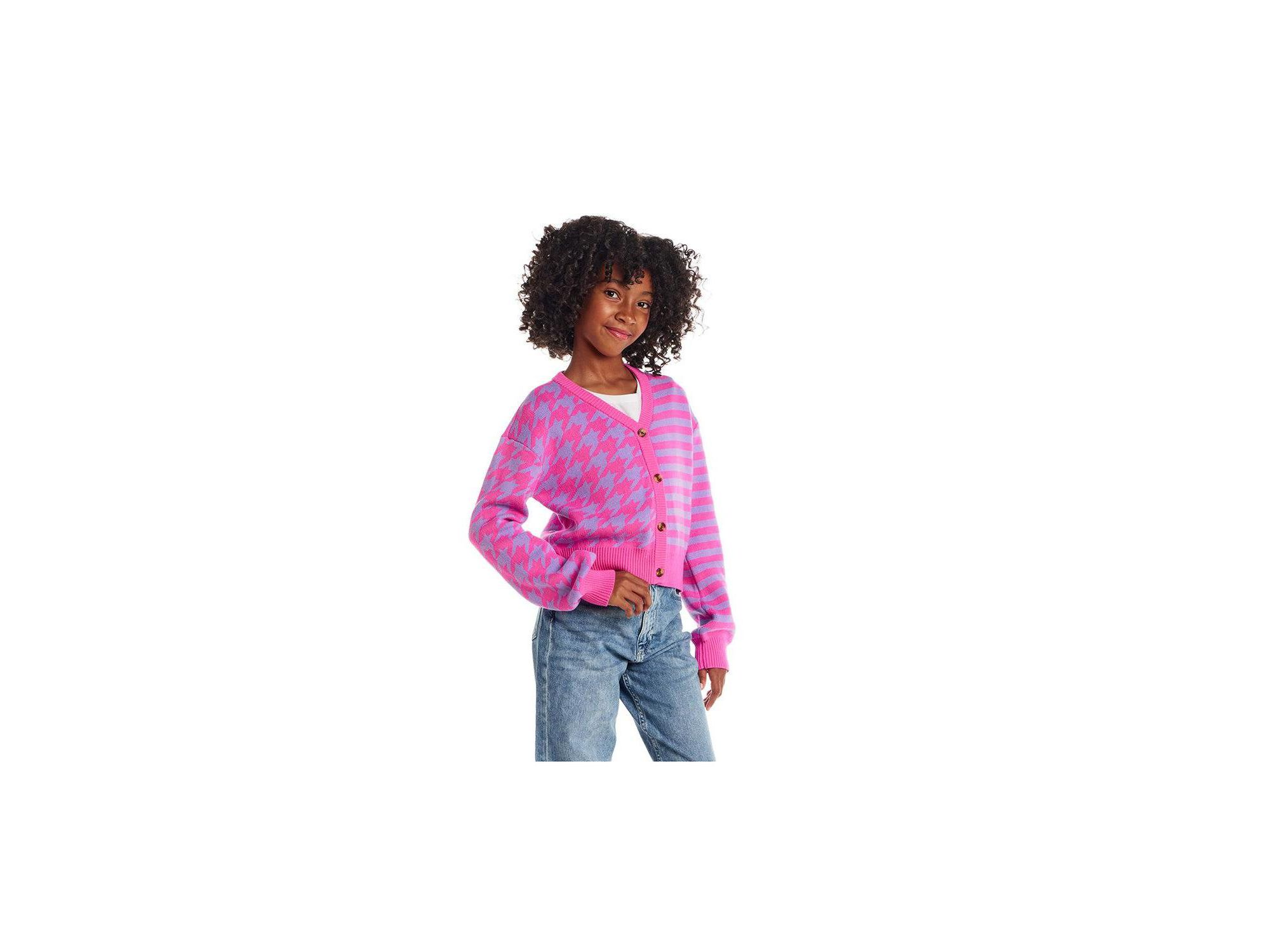 Girls' Houndstooth Cardigan - Big Kid — Image 3
