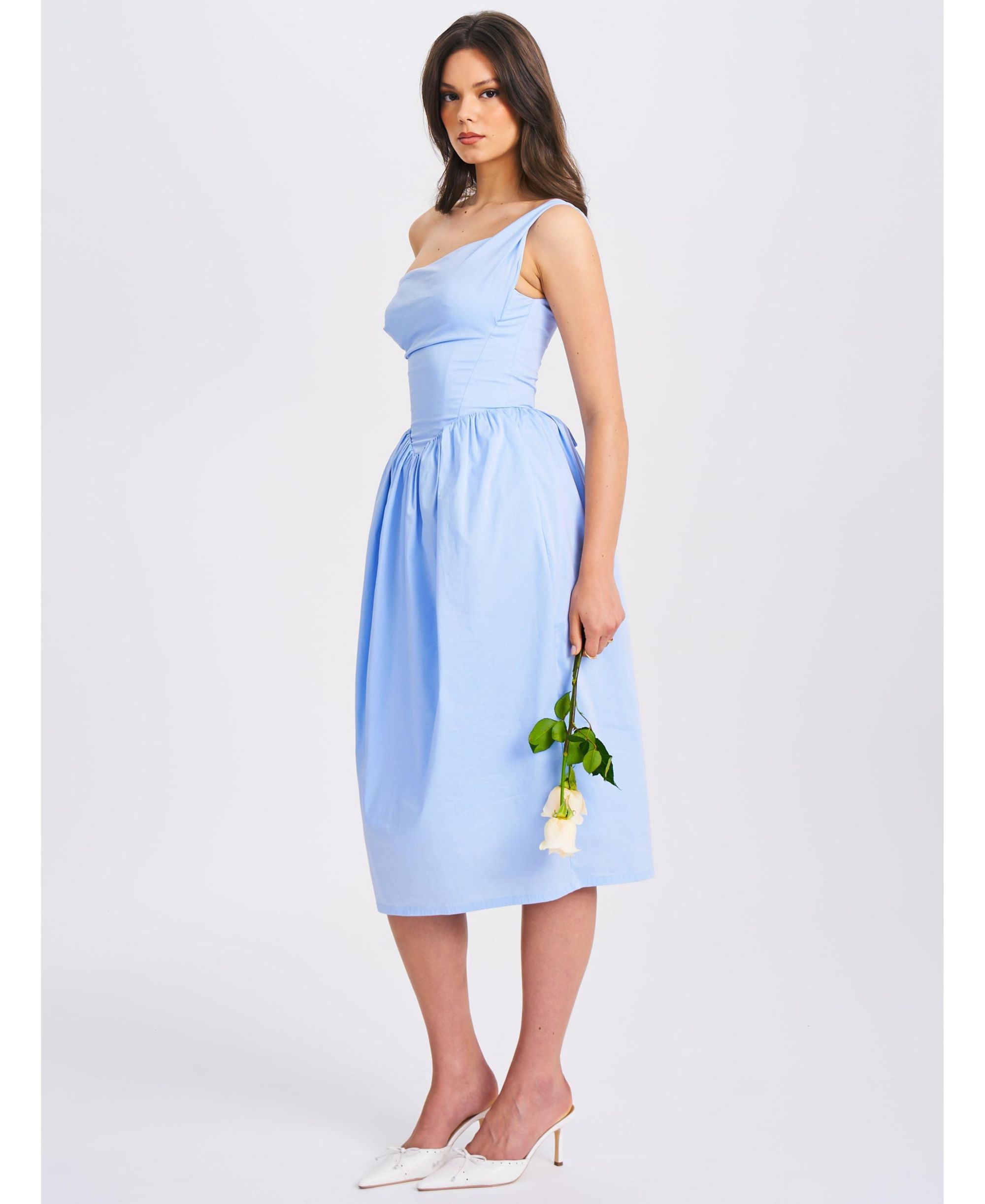 Reina Drop Waist Corset Midi Dress — Image 6