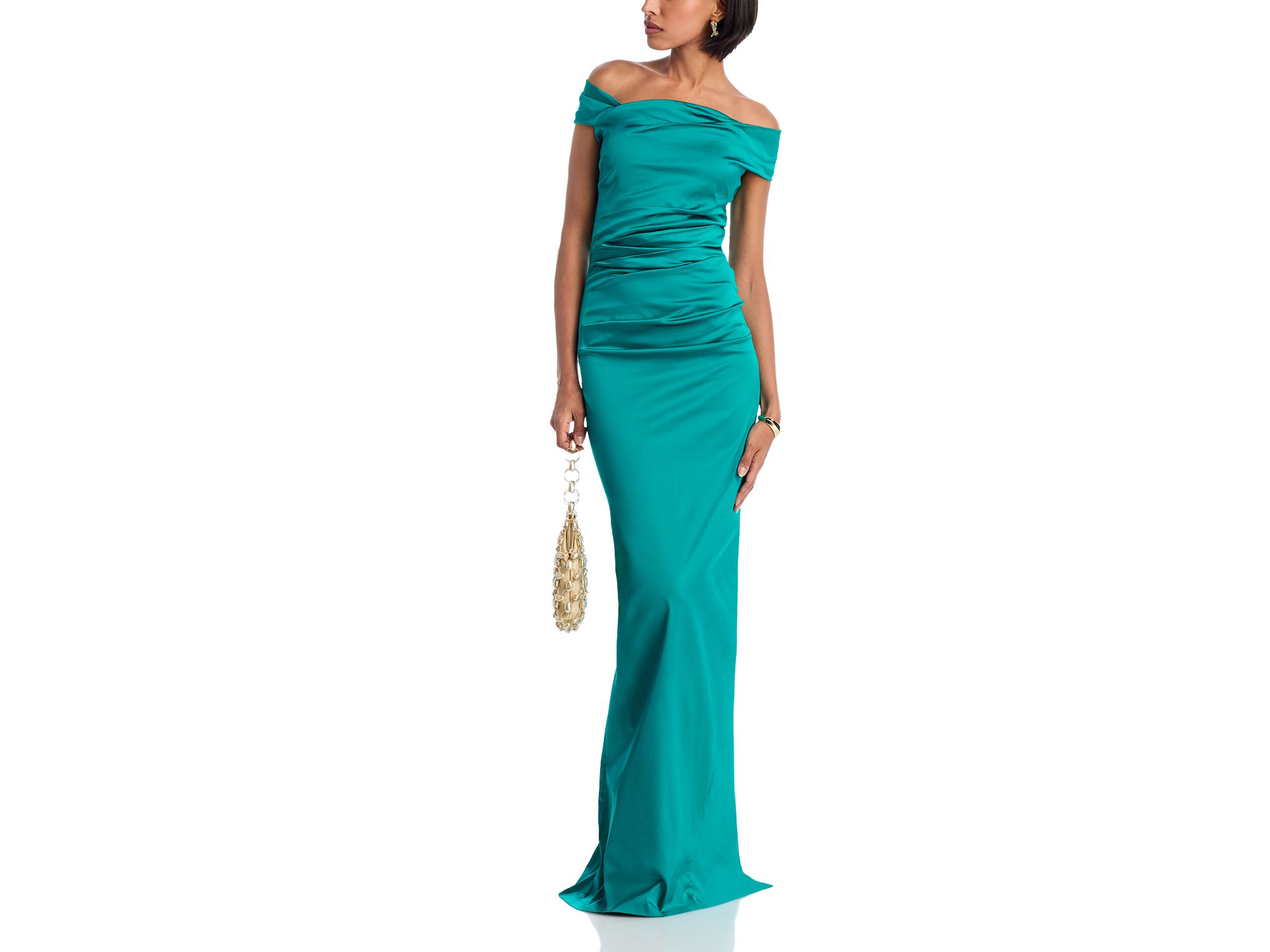 Satin Ruched Gown — Image 3