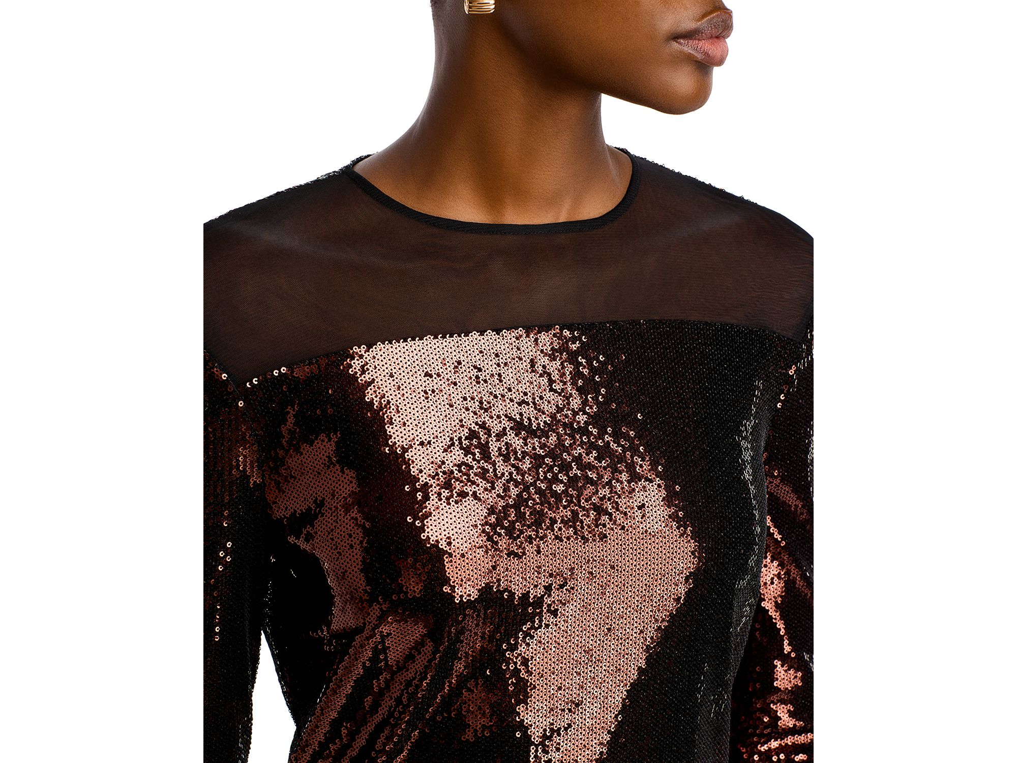 Sequined Long Sleeve Dress — Image 3