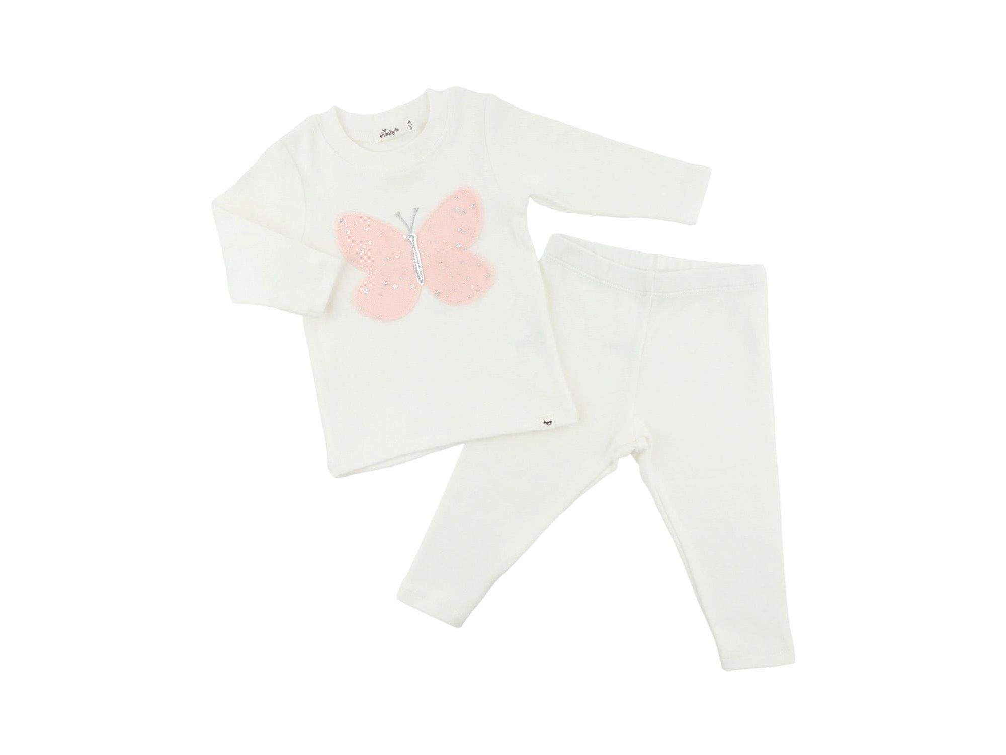 Girls' Butterfly Fleck Tulle Applique 2-Piece Set - Baby — Image 3