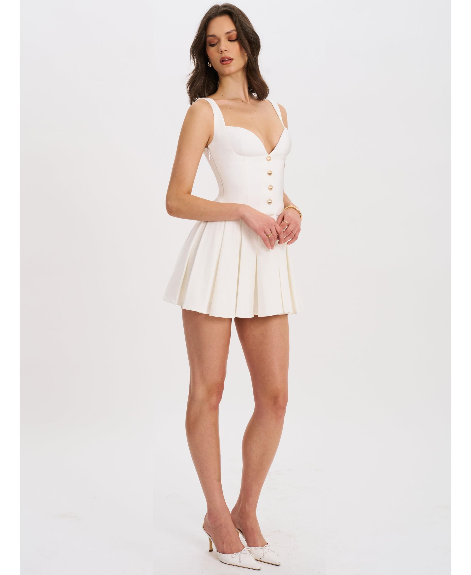 Tala Sleeveless Pleated Preppy Mini Dress — Image 6