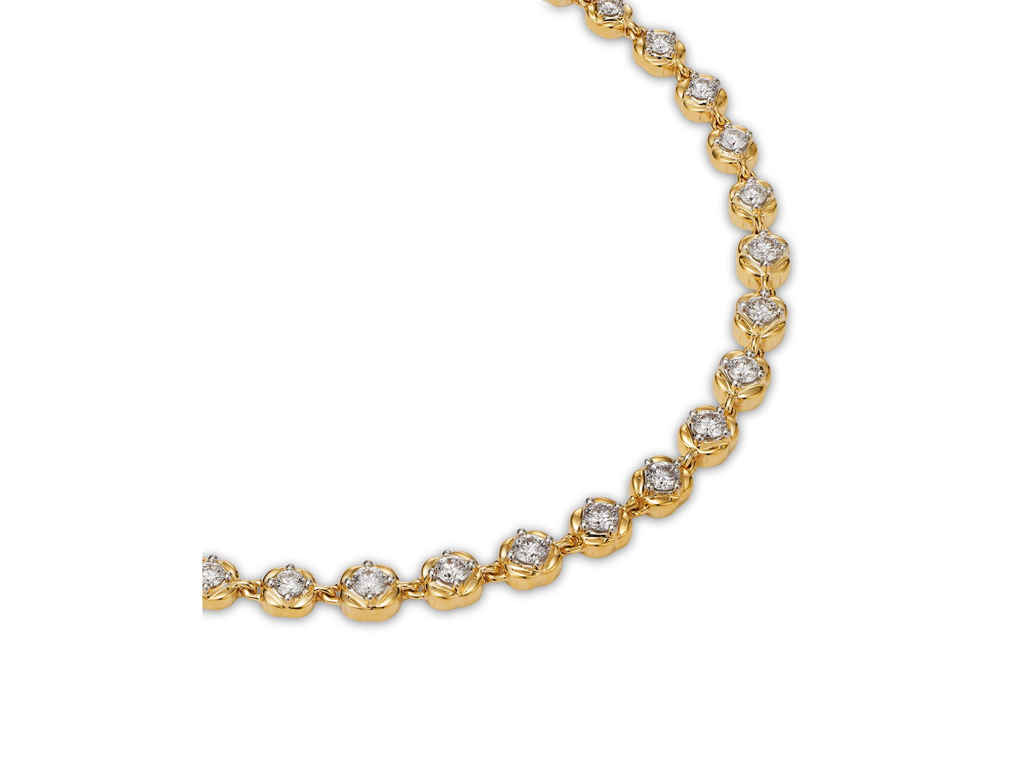 Diamond Link Tennis Bracelet in 14K Yellow Gold, 1.0 tcw — Image 3