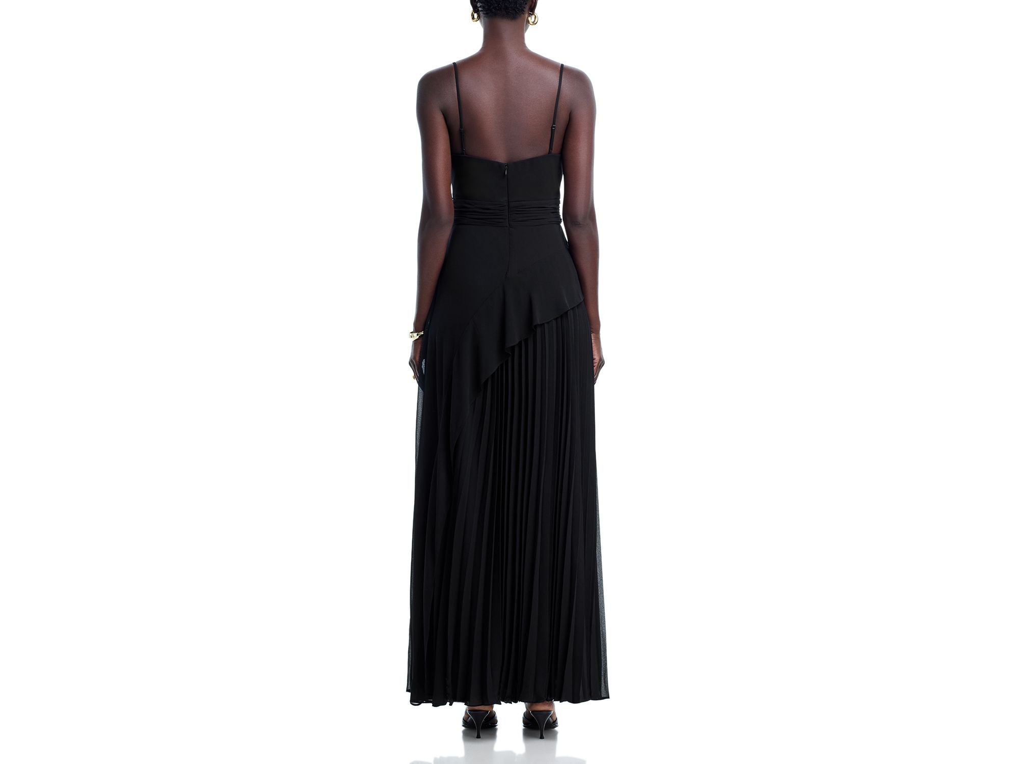 Long Chiffon Pleated Dress - Exclusive — Image 4