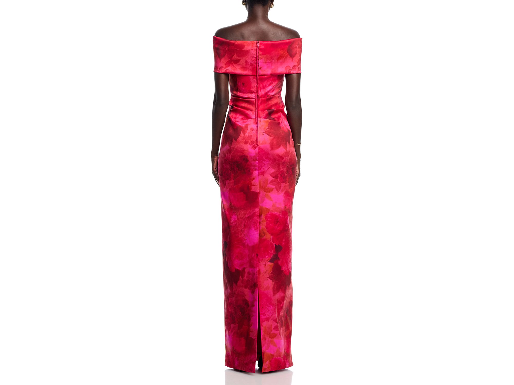 Off The Shoulder Floral Mikado Gown — Image 4