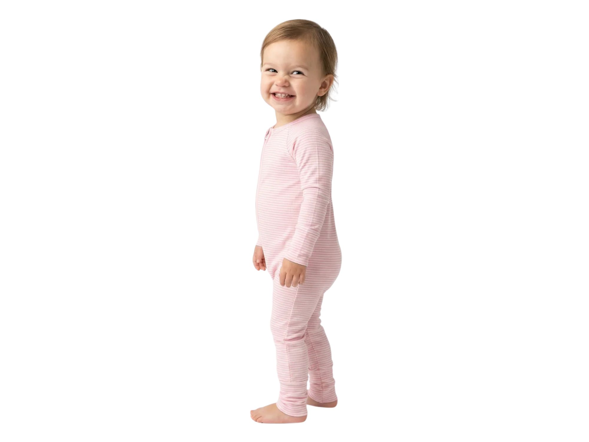 Girls' Peony Stripe Bamboo Sleeper - Baby — Image 6
