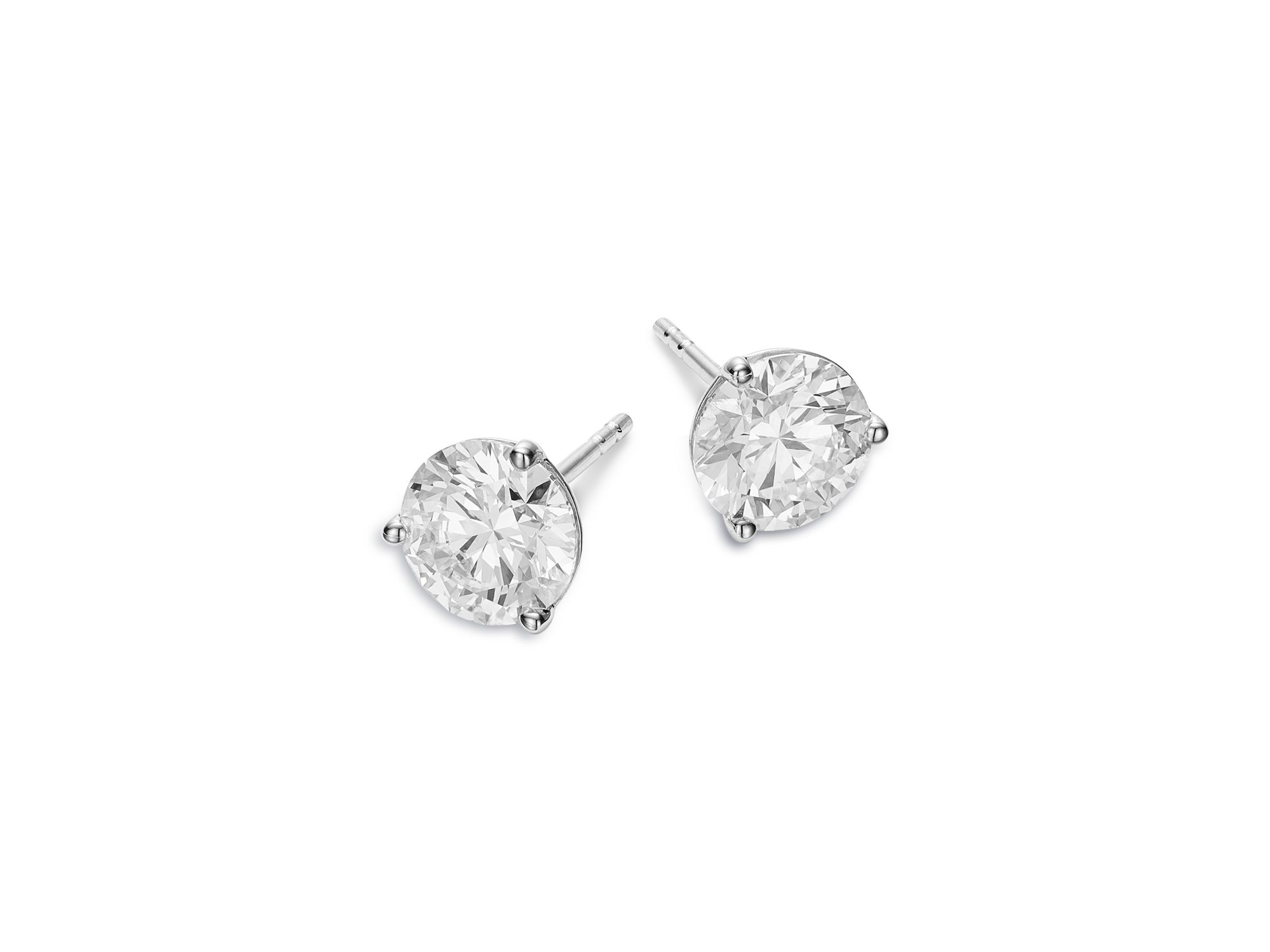 Certified Lab Grown Diamond Martini Set Stud Earrings in 18K White Gold, 2.0-6.0 tcw — Image 3