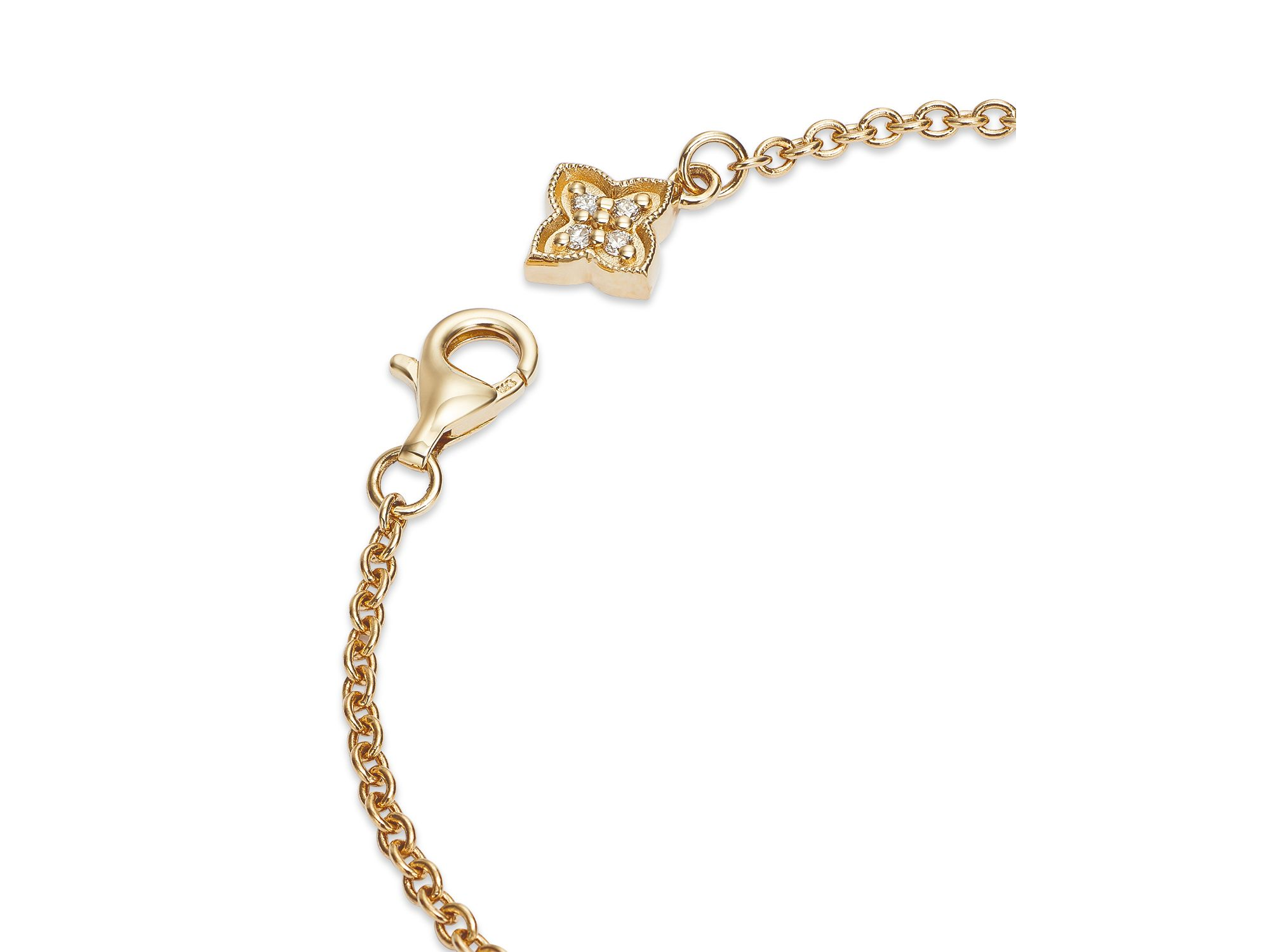 Diamond Clover Station Collection Bracelet in 14K Gold, 0.38 tcw — Image 6