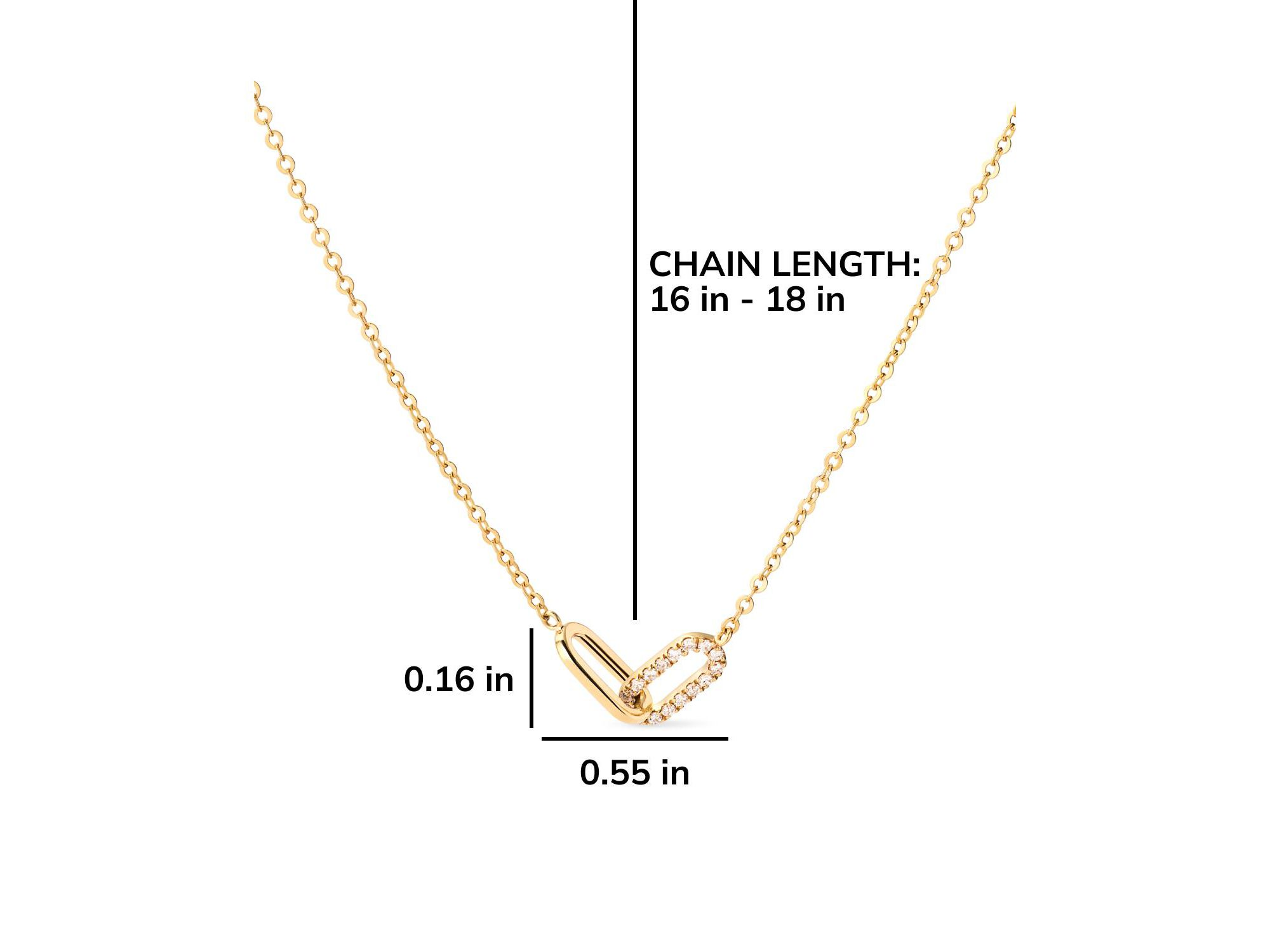 Solid Yellow Gold Lab Grown Diamond Link Necklace — Image 5