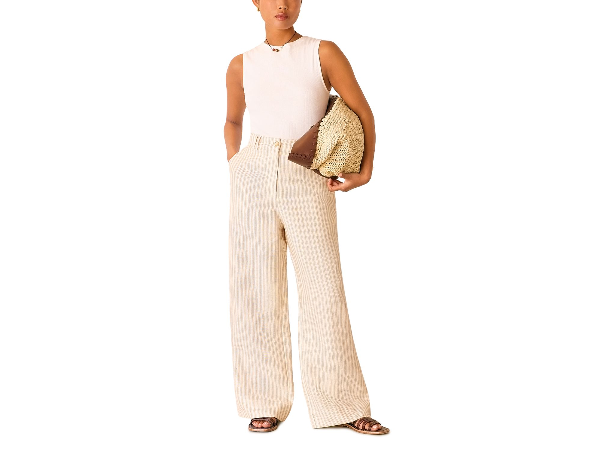 Linen Stripe Trousers — Image 4