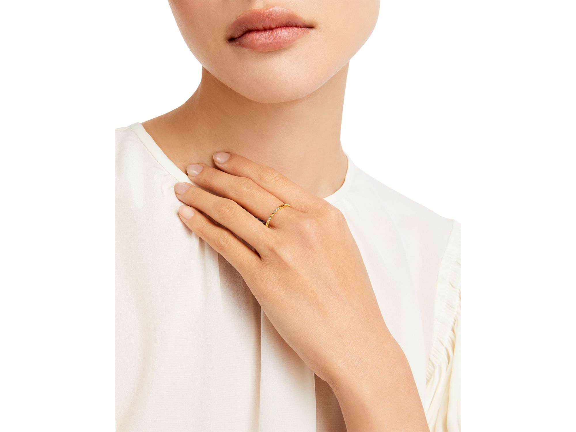 14K Yellow Gold Polished Bead Band — Image 3