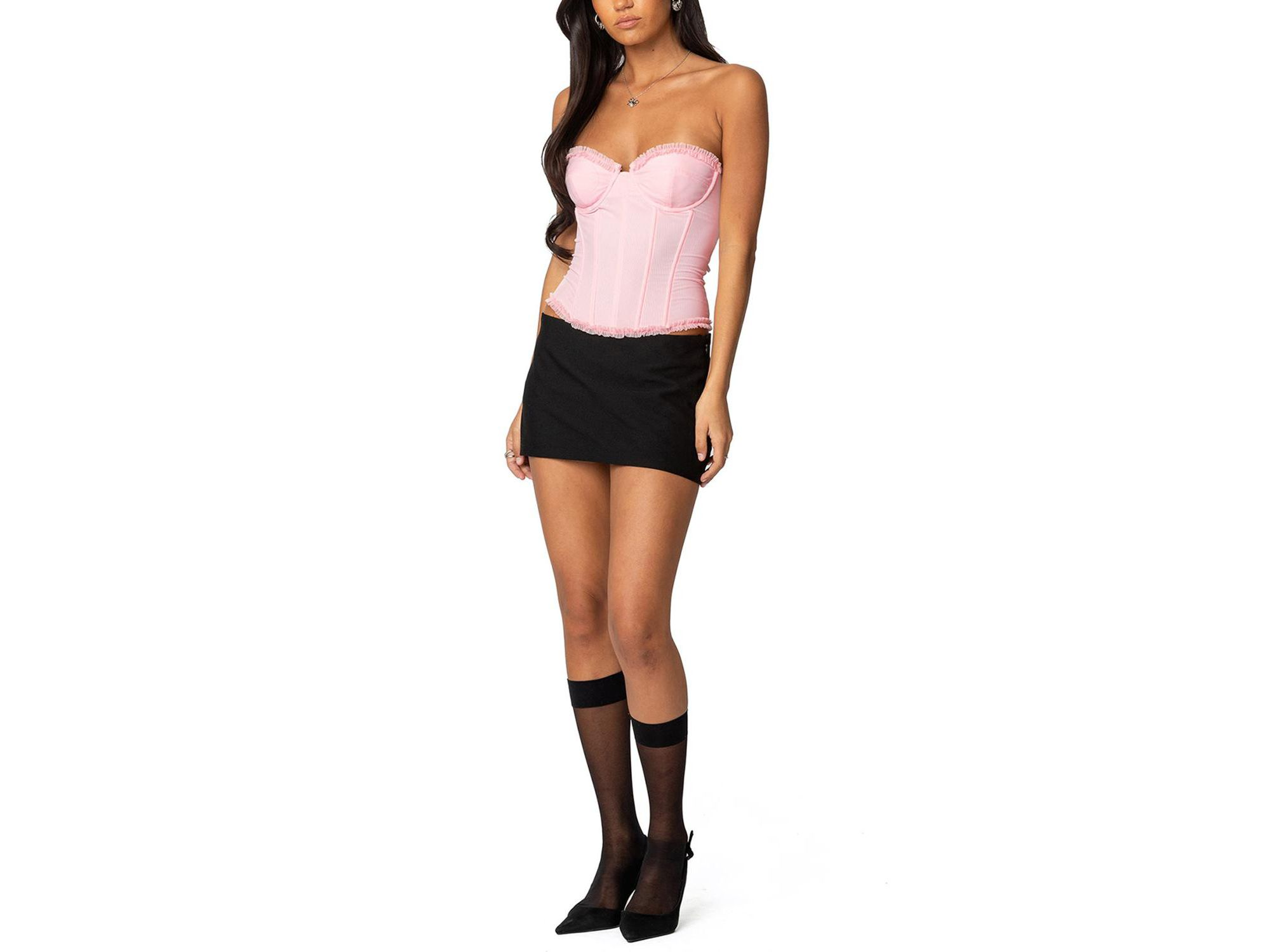 Deirdre Mesh Lace Up Corset — Image 3
