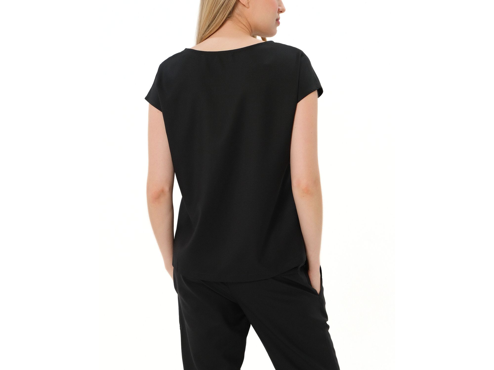 Women's Concealed Nursing Zip Satin Maternity Shell Top — Image 4