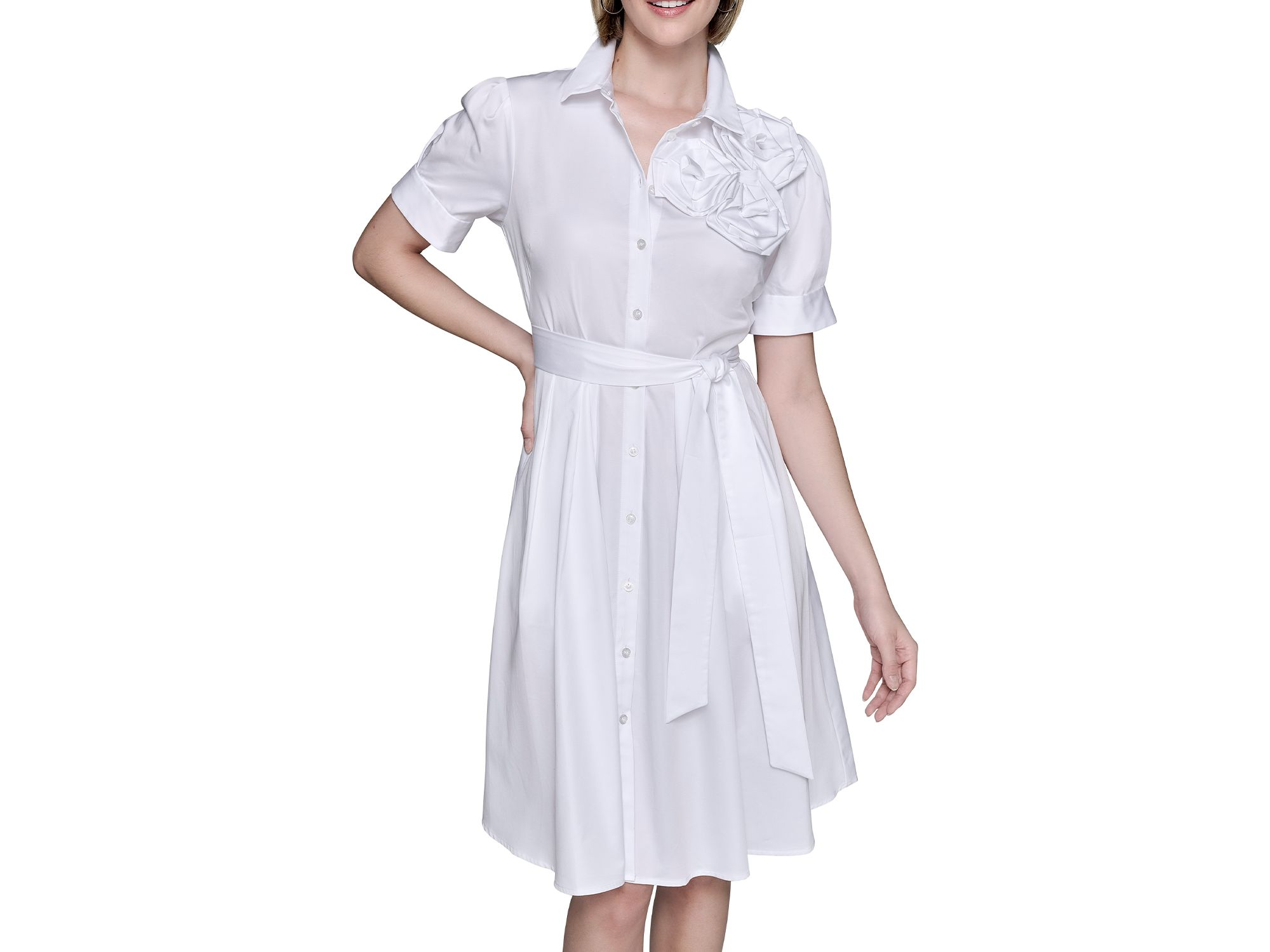 Flower Corsage Shirtdress — Image 4