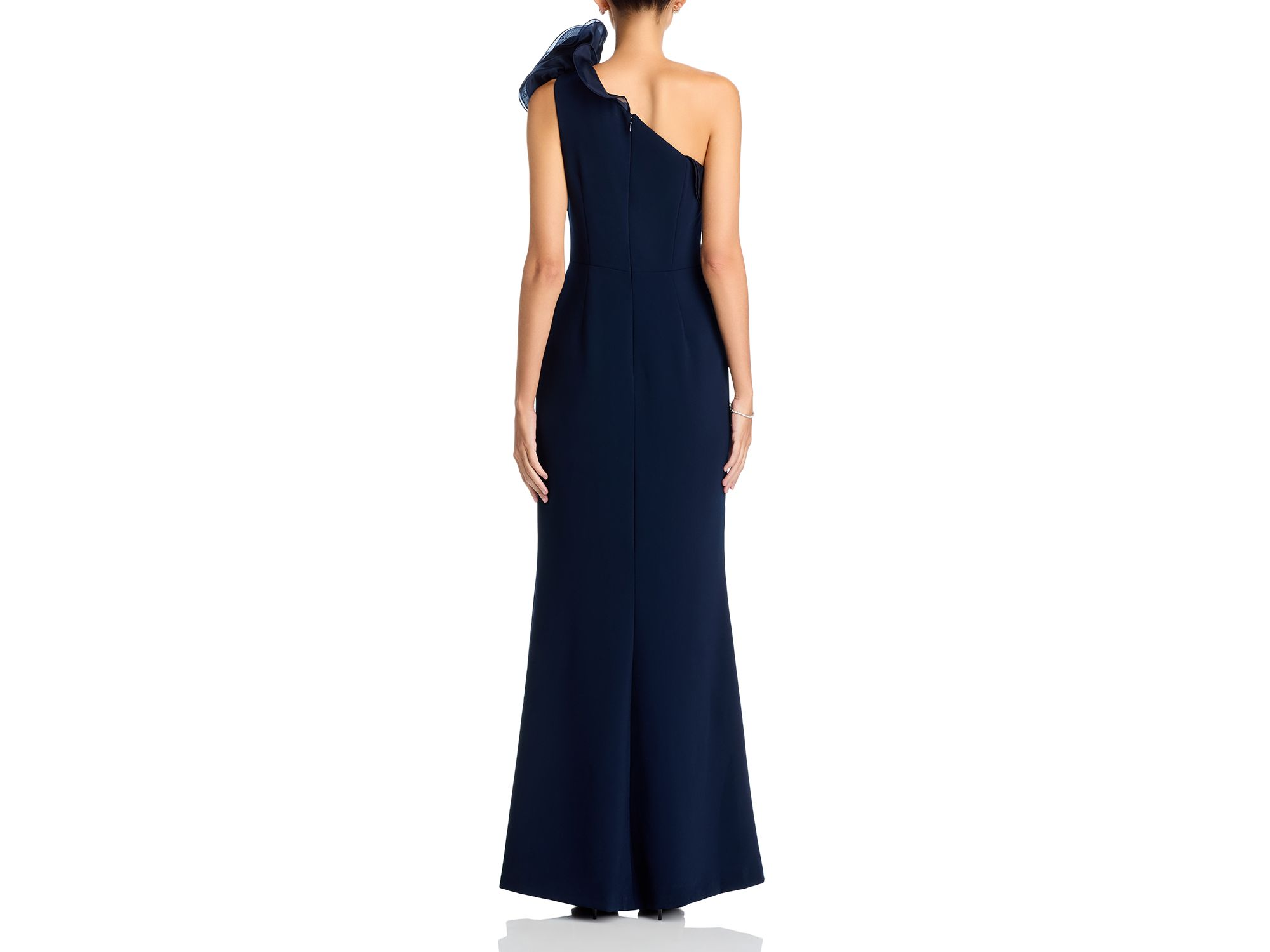 One Shoulder Crepe Column Gown — Image 5