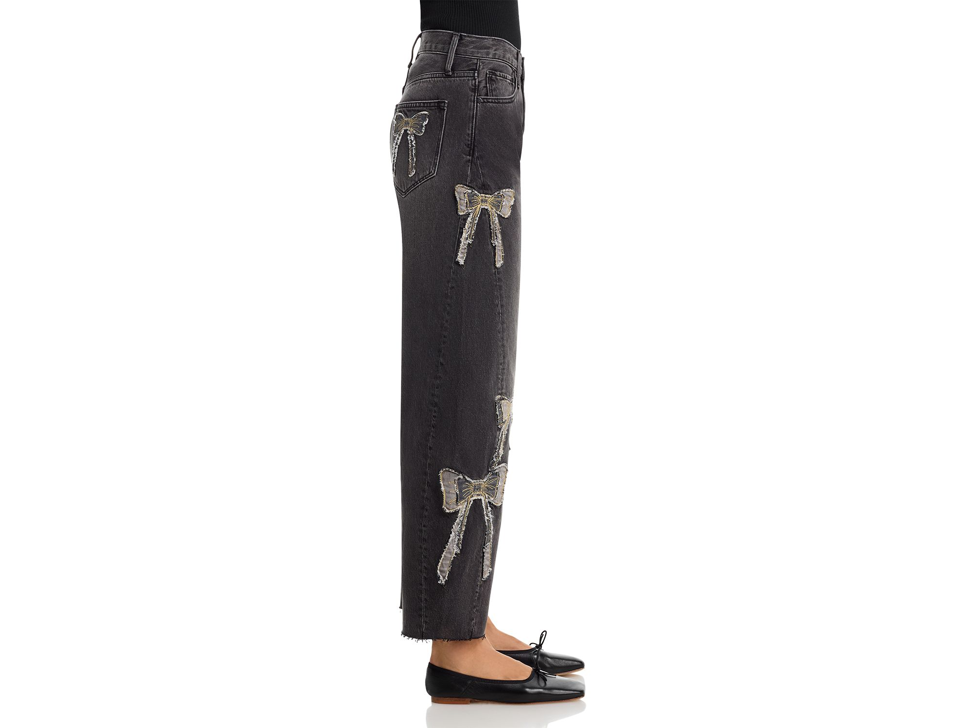 Parker x Bow What Fun High Rise Barrel Jeans in Washed Black — Image 6