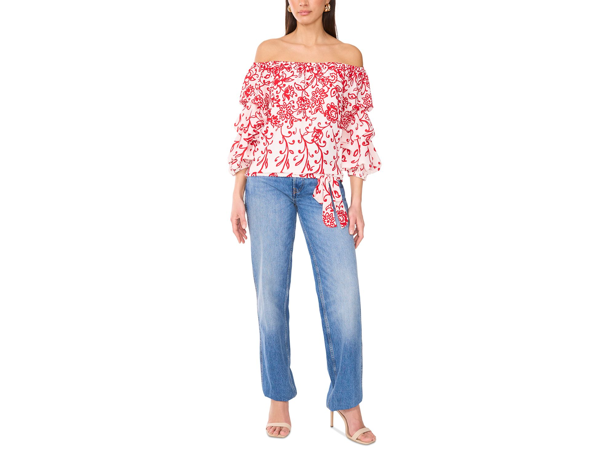 Off The Shoulder Bubble Sleeve Top — Image 3