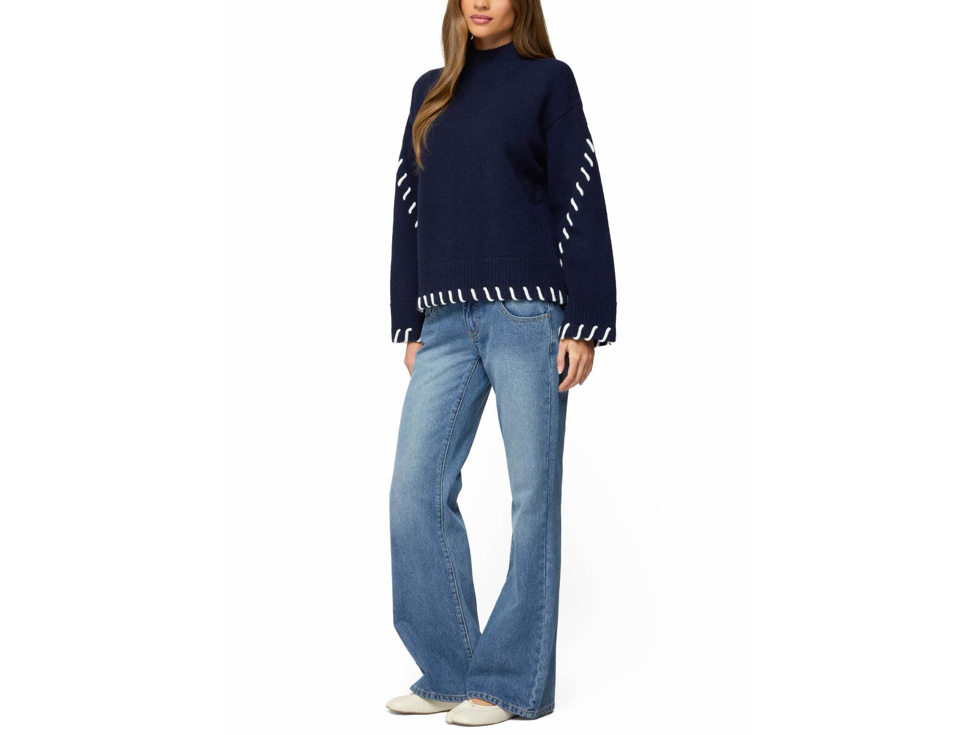 Indah Contrast Stitch Oversized Sweater — Image 5