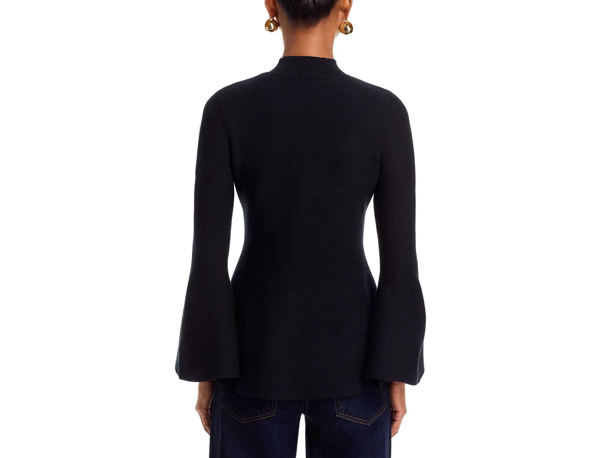 Mock Neck Bell Sleeve Top - Exclusive — Image 3