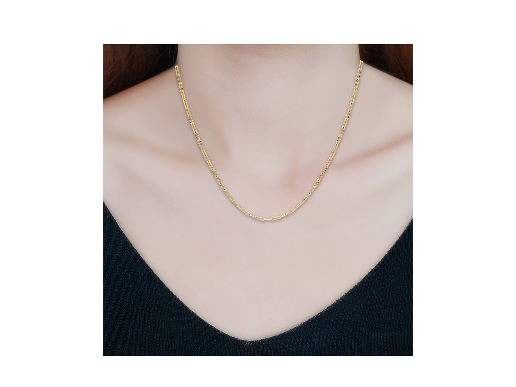 Sterling Paper Clip Necklace, 15.5" - Exclusive — Image 3