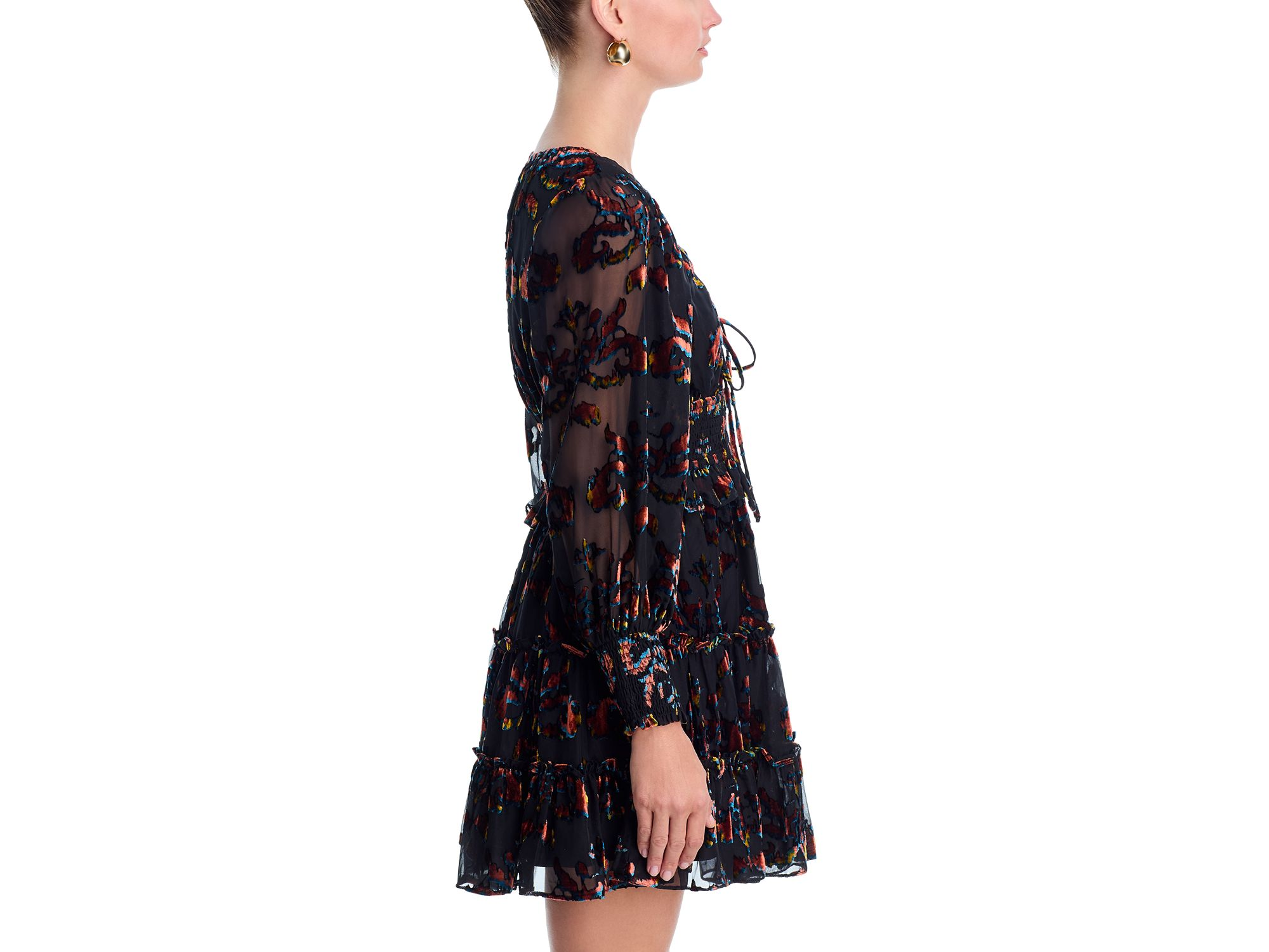 Velvet Burnout Mini Dress - Exclusive — Image 4