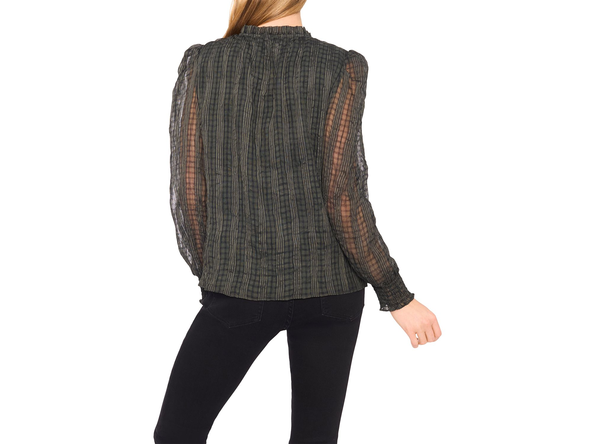 Smocked Cuff Ruffle Blouse — Image 3