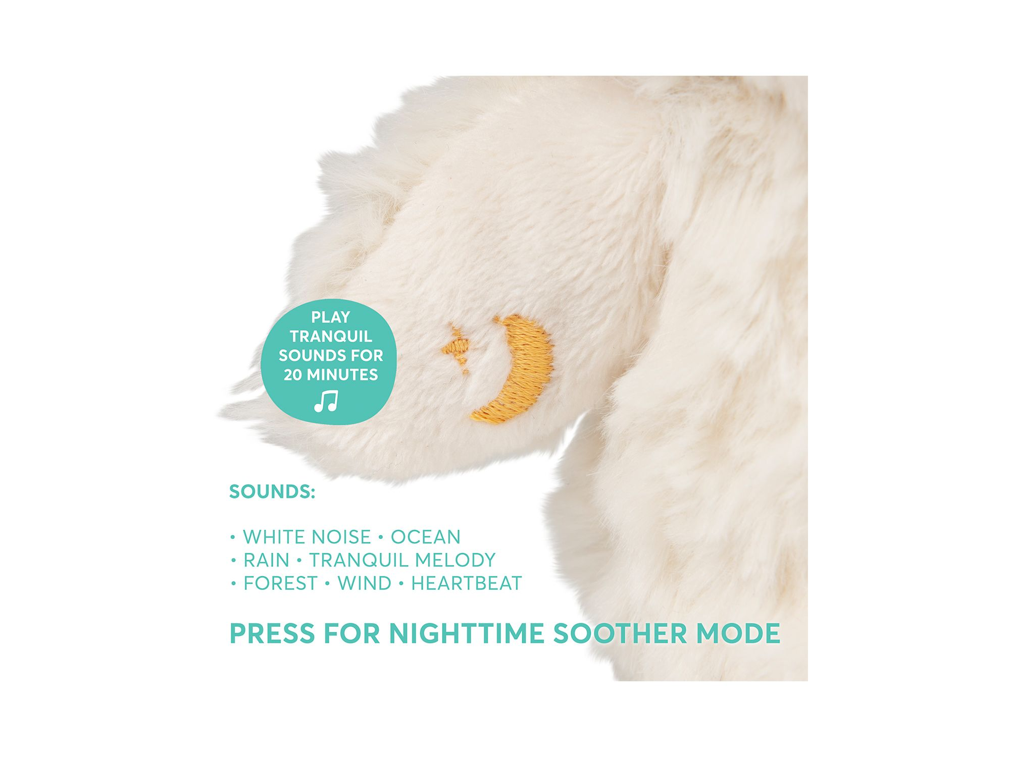 Baby Sleepy Eyes Owl Bedtime Soother Plush Night Light & Sound Machine, 8" - Ages 0+ — Image 8