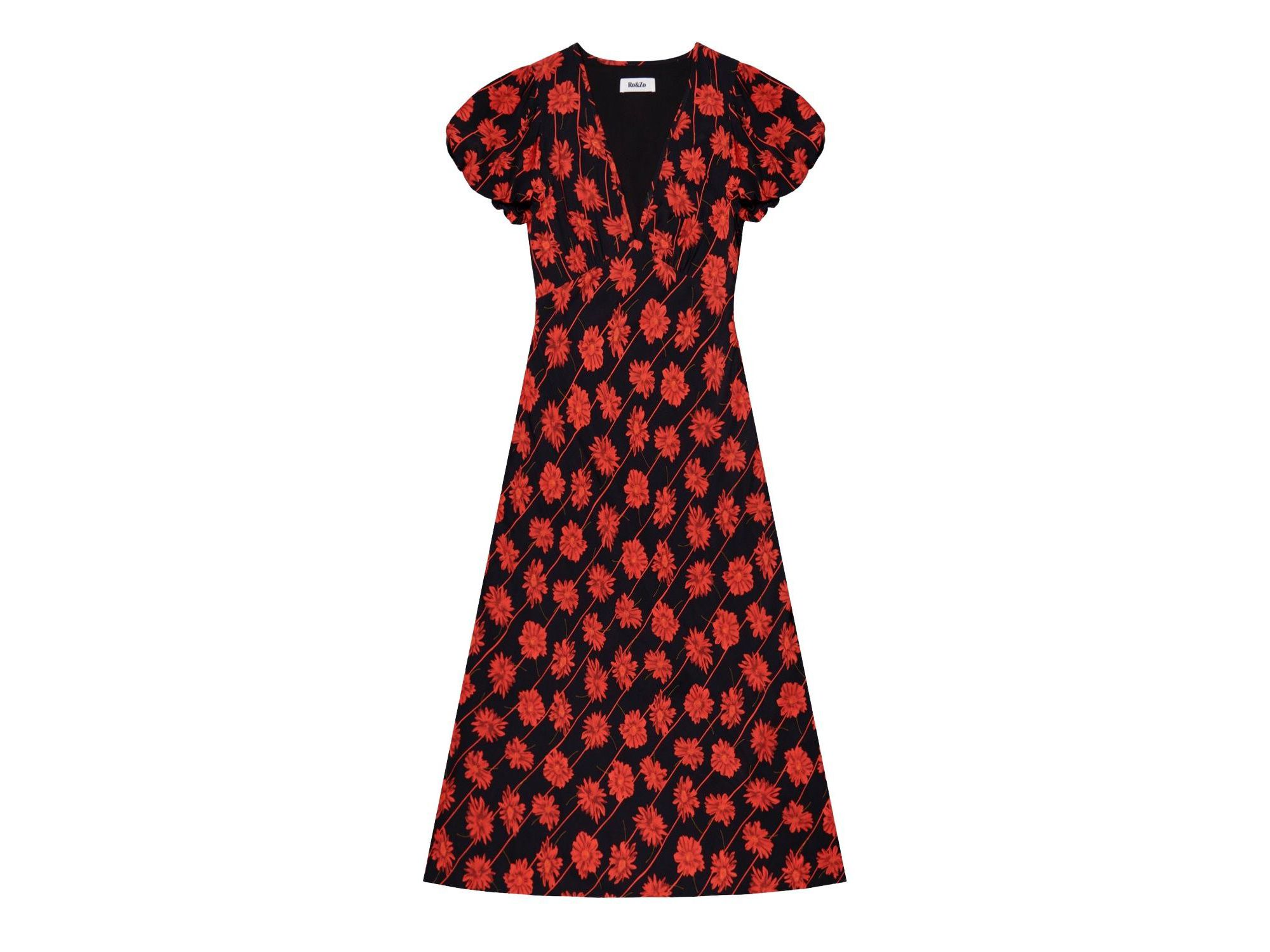 Printed V-Neck Dress — Image 3