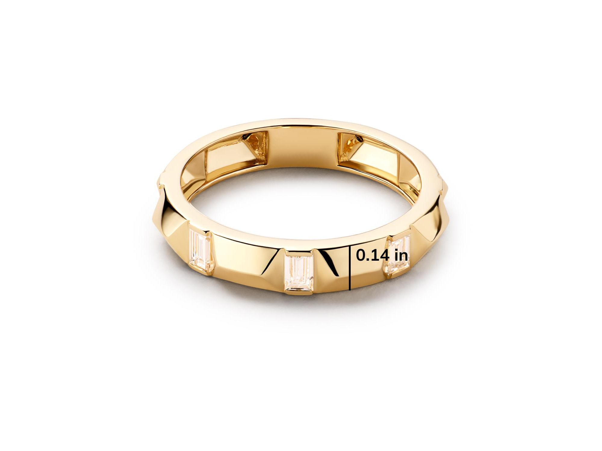 Solid Yellow Gold Astrid Lab Grown Diamond Station Ring — Image 4