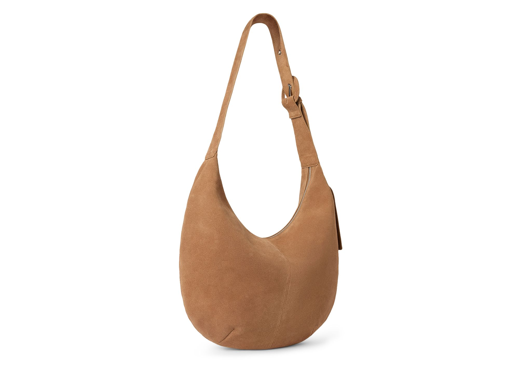 Sia Large Curved Suede Crossbody Bag — Image 4