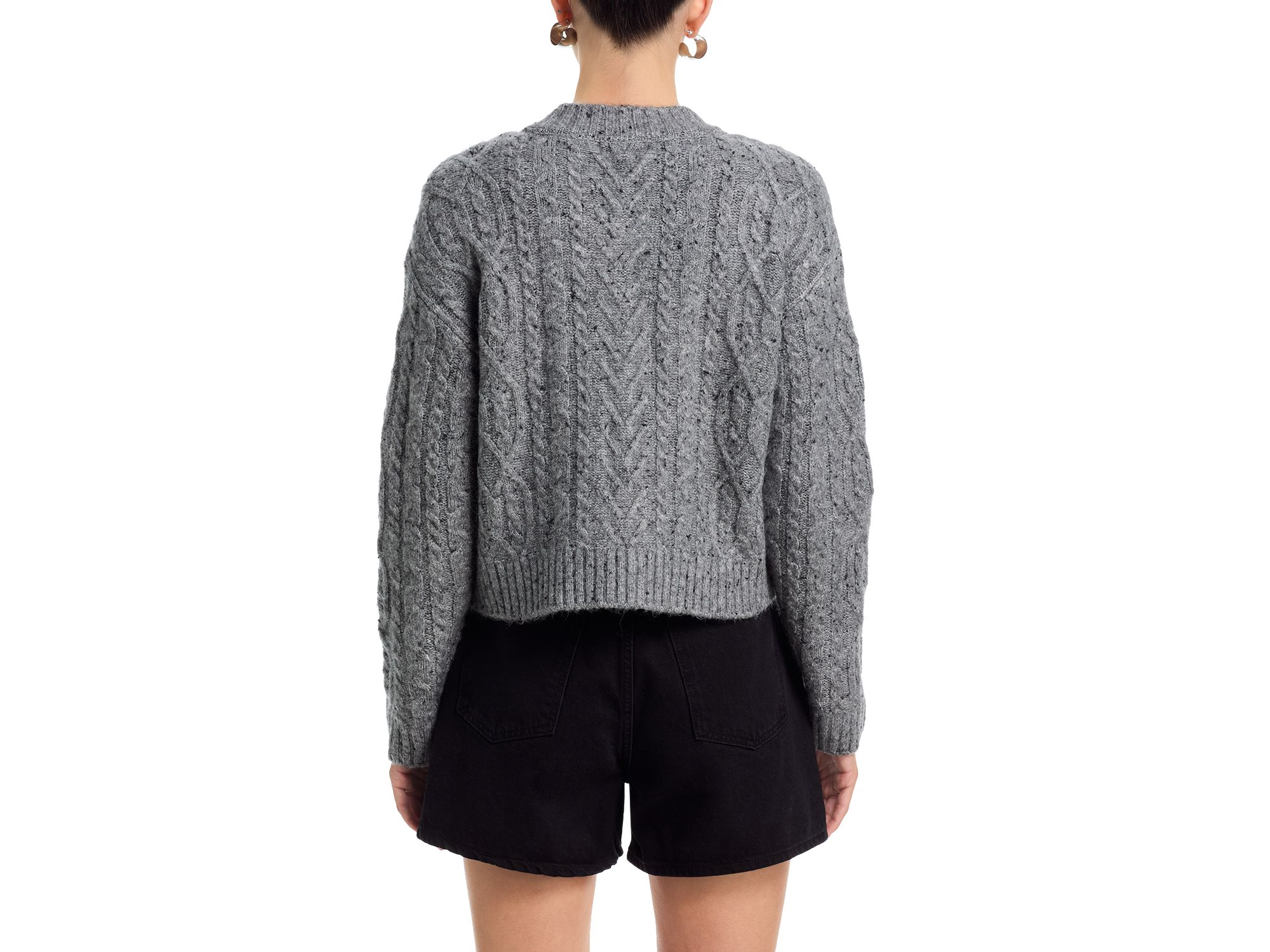 Cable Knit Crewneck Cardigan - Exclusive — Image 3
