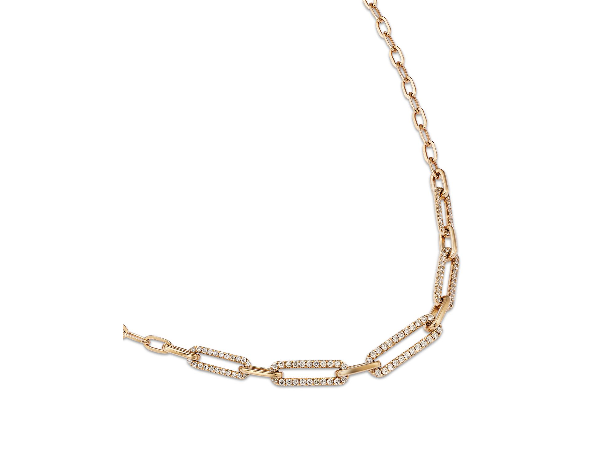 Diamond Paperclip Collar Necklace in 14K Yellow Gold, 0.71 tcw — Image 3