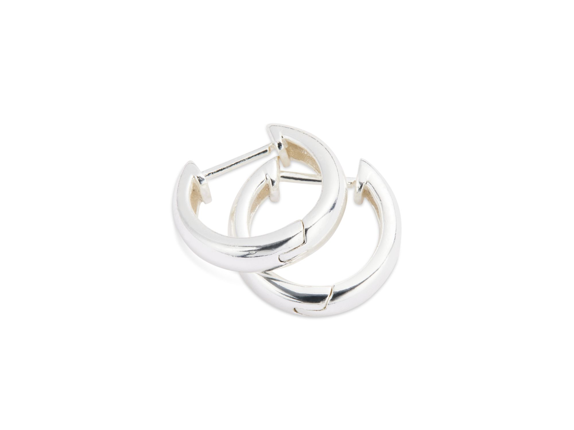 Sterling Huggie Hoop Earrings - Exclusive — Image 3