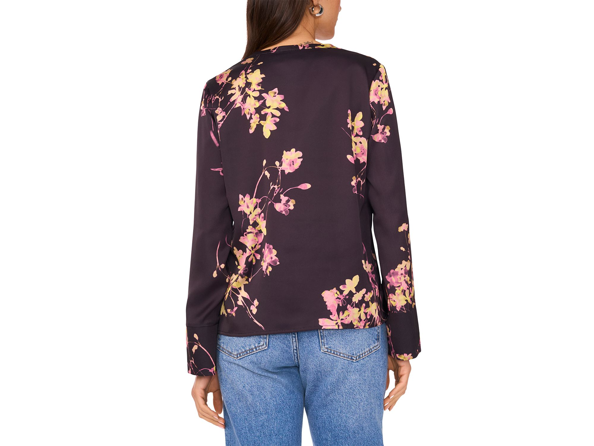 Split Neck Tie Long Sleeve Top — Image 3