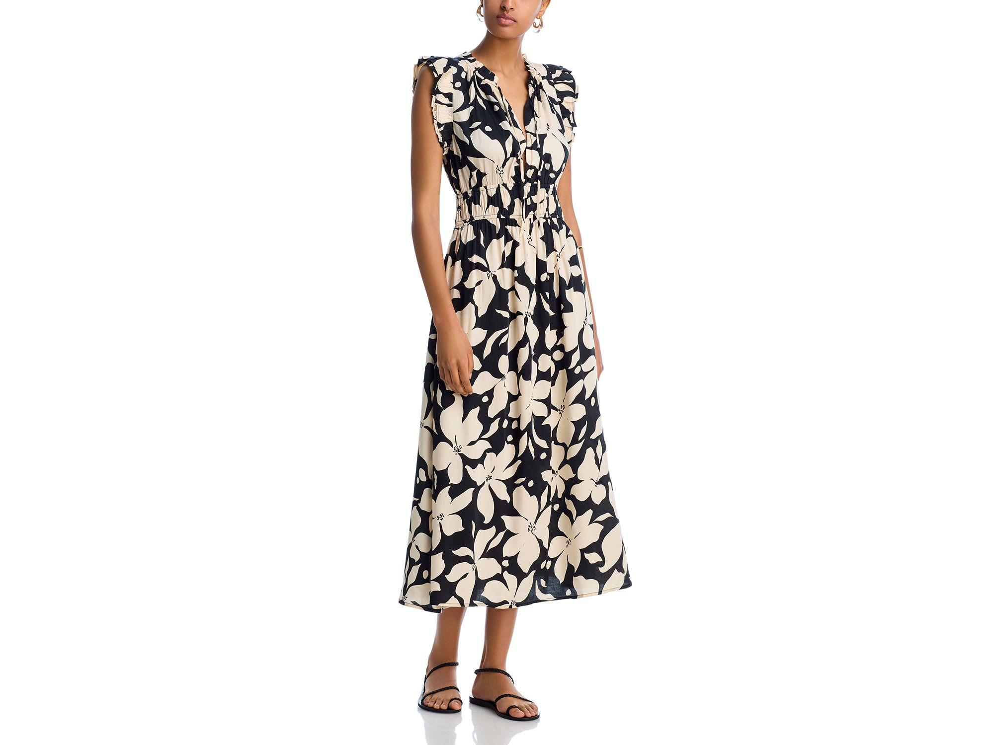 Floral Short Sleeve Midi Dress - Exclusive — Image 3