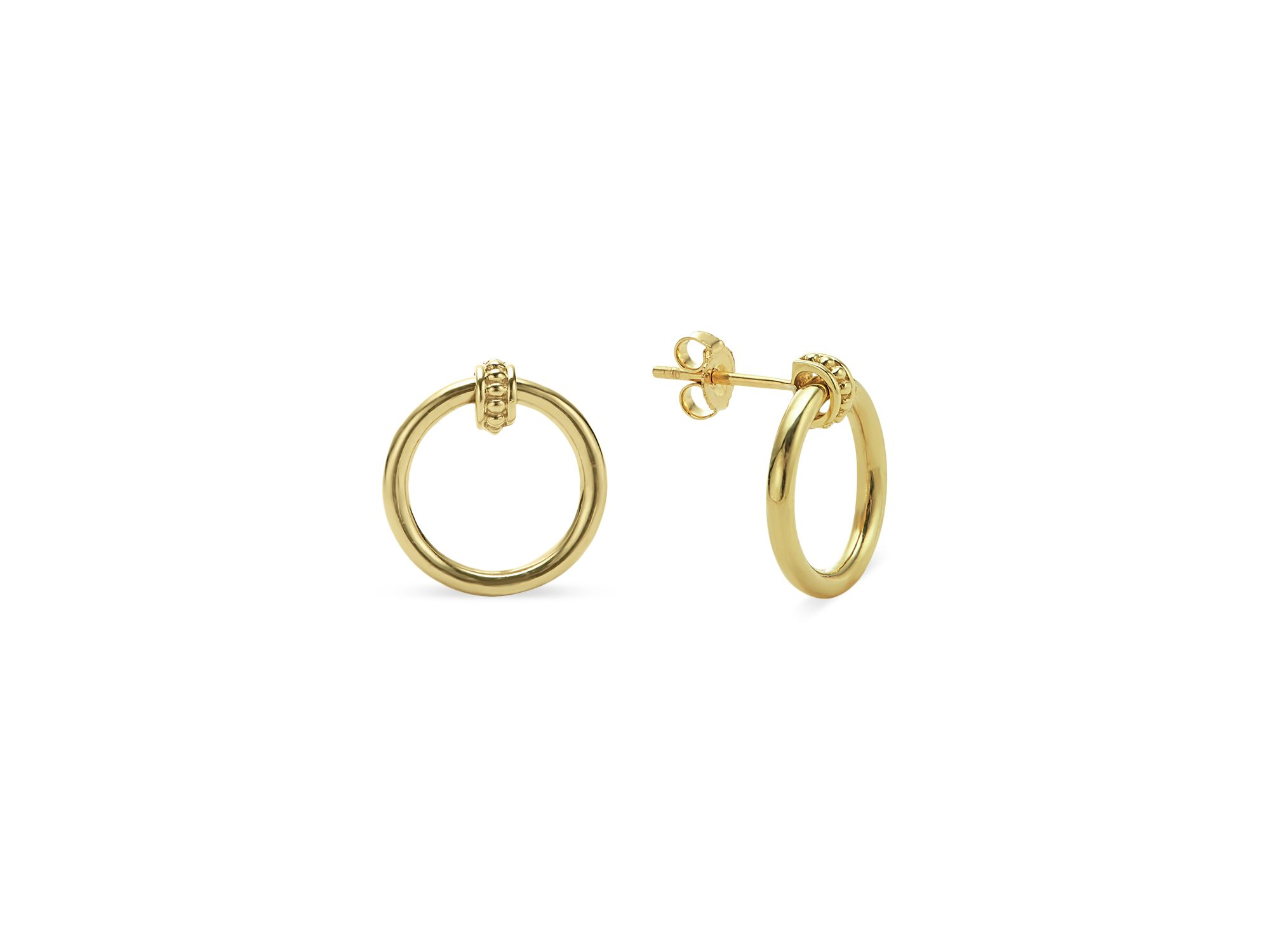 18K Gold Meridian Circle Stud Earrings — Image 3