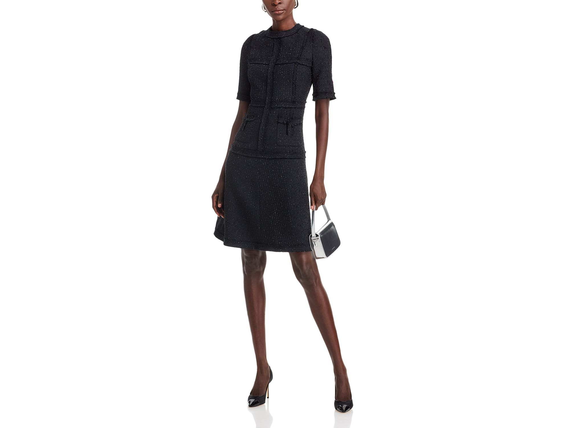 Metallic Tweed Geo Stripe Dress — Image 7