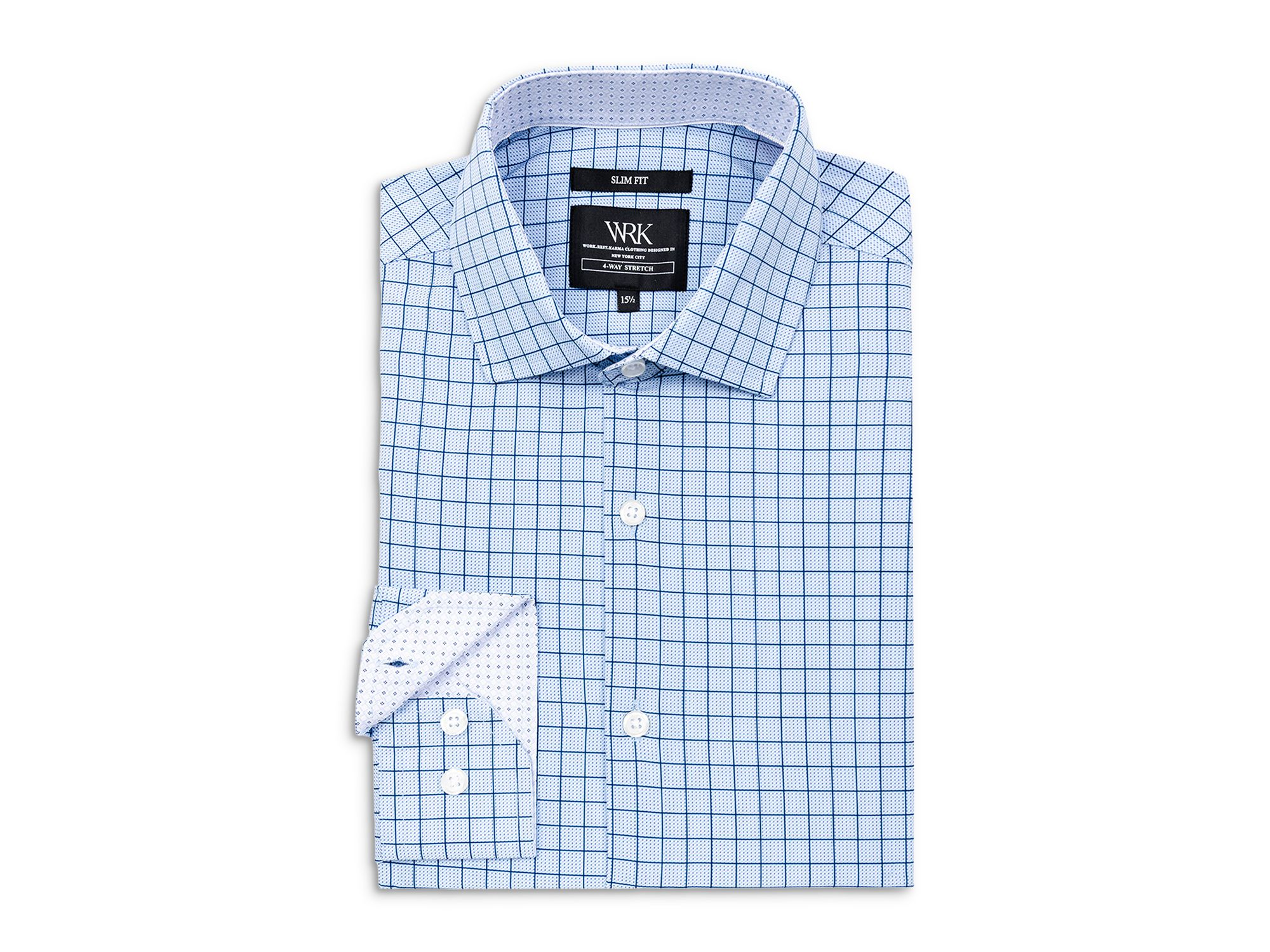 Slim Fit Check Performance Dress Shirt — Image 6